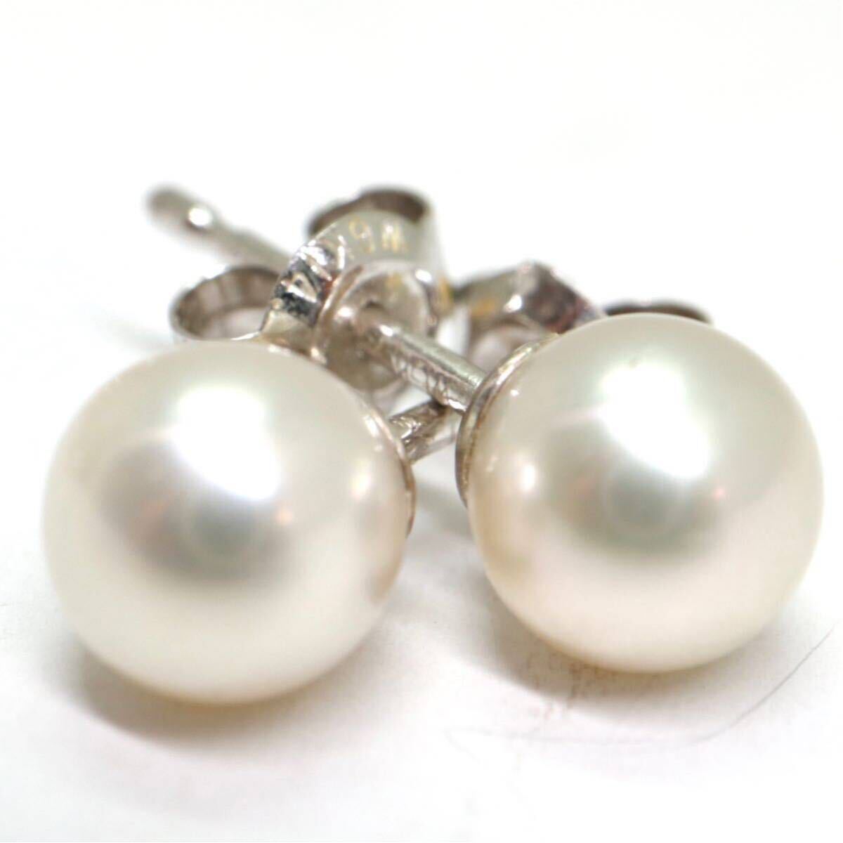 《K18/K14WG アコヤ本真珠 ピアス4点おまとめ》A 約5.2g パール pearl earring pierce jewelry ジュエリー DI2の画像4