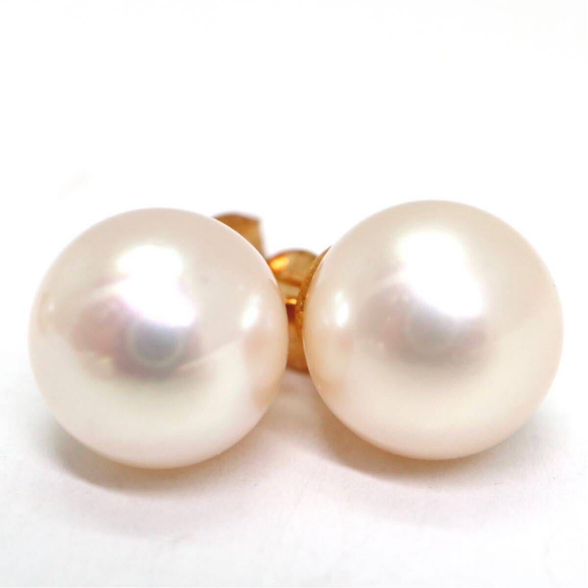 《K18/K14WG アコヤ本真珠 ピアス4点おまとめ》A 約5.2g パール pearl earring pierce jewelry ジュエリー DI2の画像6