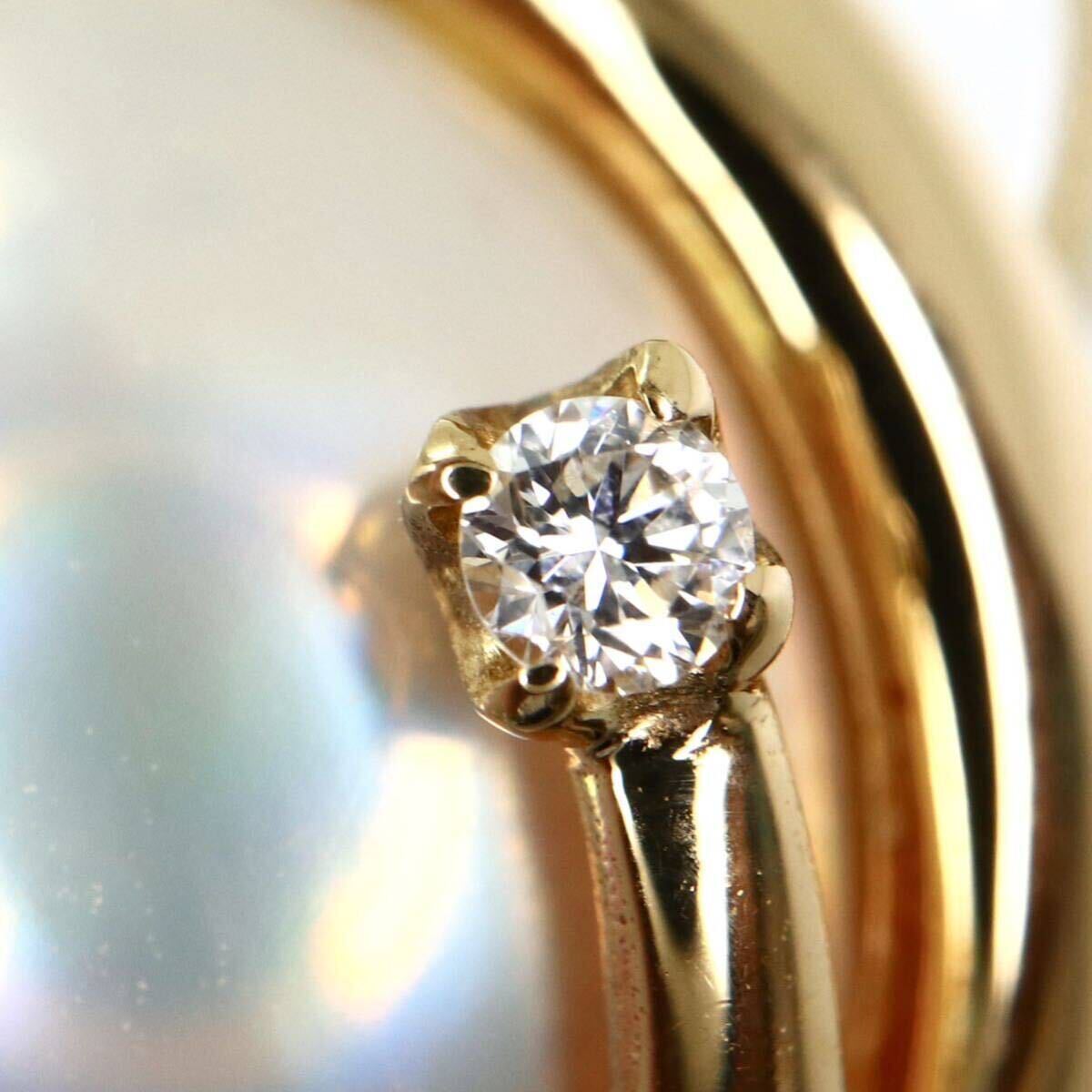 TASAKI(田崎真珠)箱付き!!《K18マベパール/天然ダイヤモンドイヤリング》A 約10.1g 0.01ct 半円真珠 earring jewelry diamond EG2/EG2の画像6