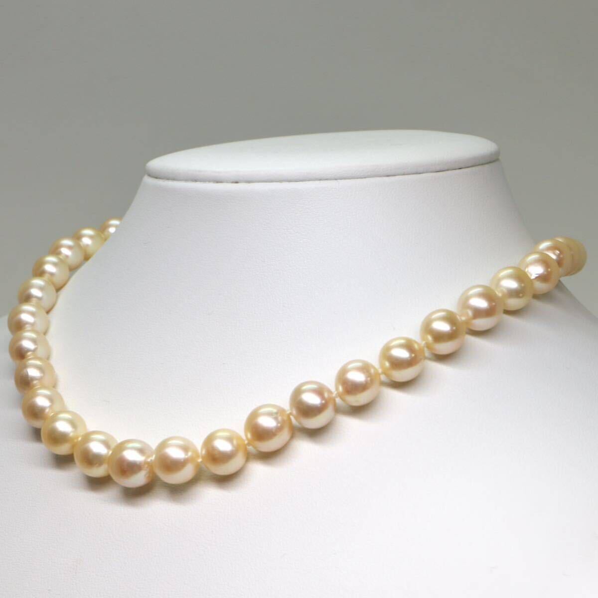 大珠!!《アコヤ本真珠ネックレス》A 約9.0-9.5mm珠 46.9g 約40cm pearl necklace ジュエリー jewelry DC0/EB0_画像3