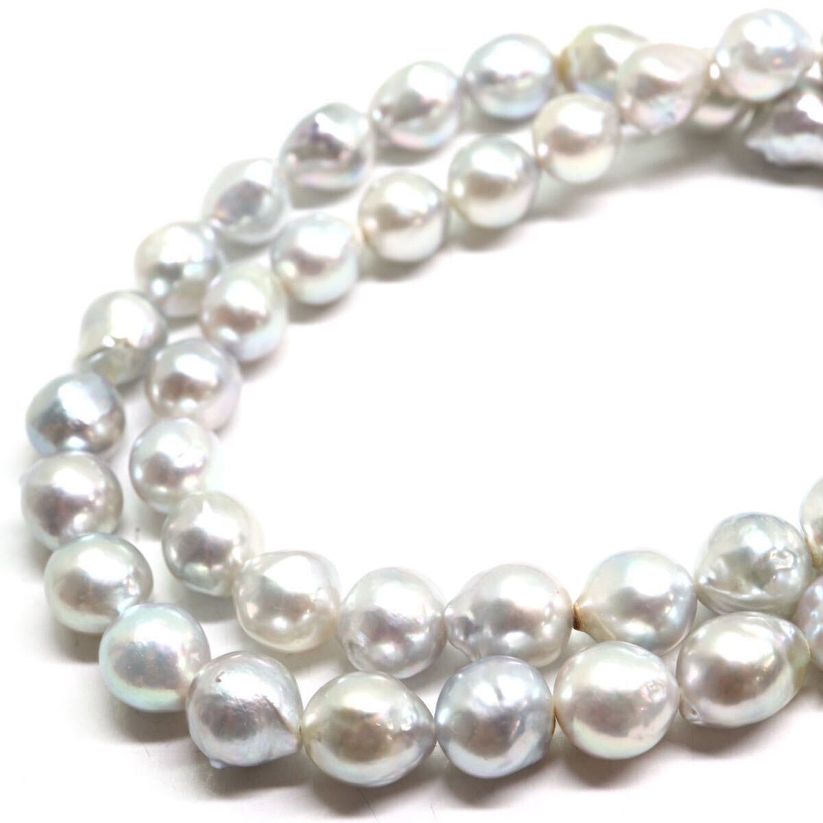《アコヤ本真珠ネックレス》A 約7.5-8.0mm珠 33.3g 約41cm pearl necklace ジュエリー jewelry DB0/DE0の画像4