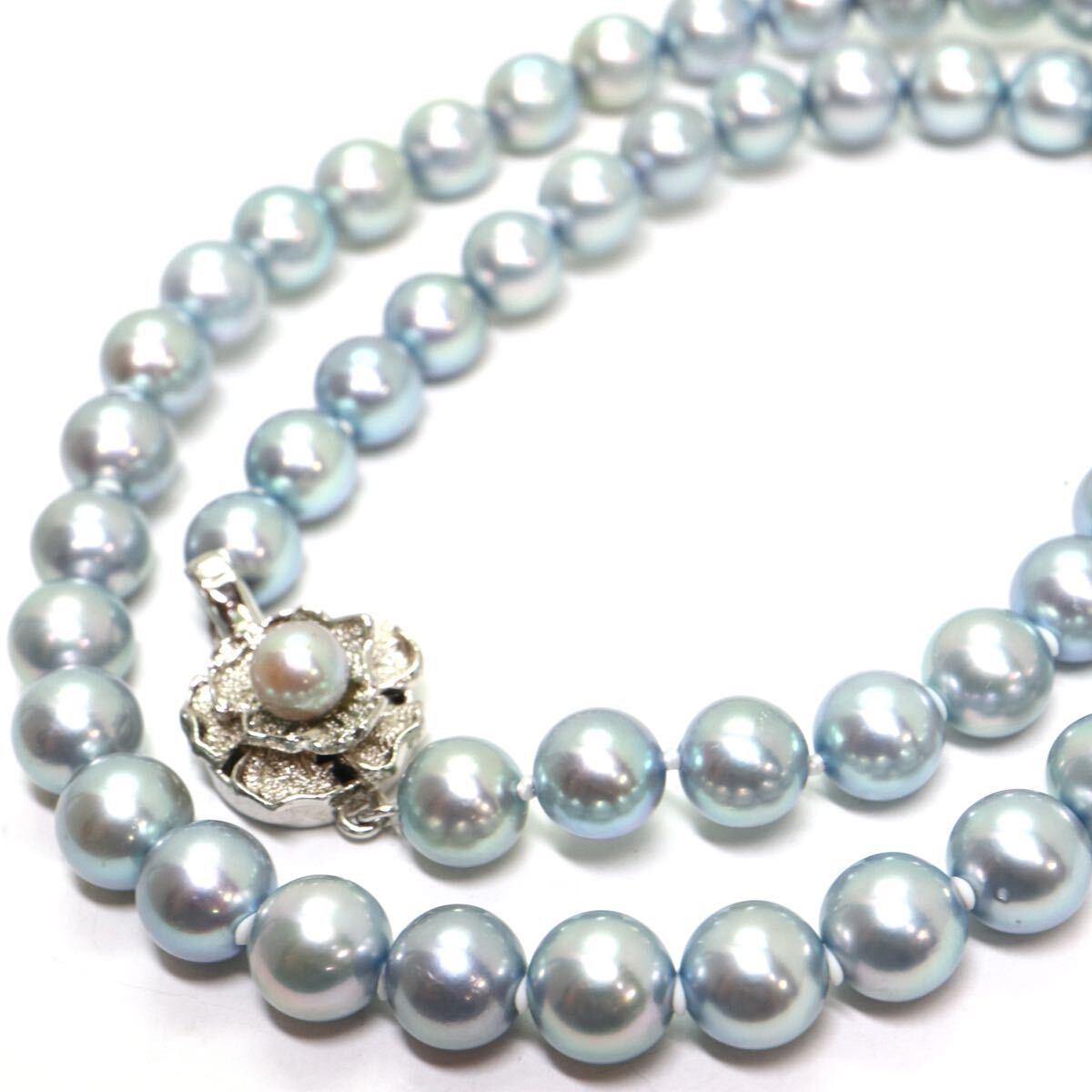 《アコヤ本真珠ネックレス》A 約7.0-7.5mm珠 33.4g 約44cm pearl necklace ジュエリー jewelry DC0/DH0の画像1