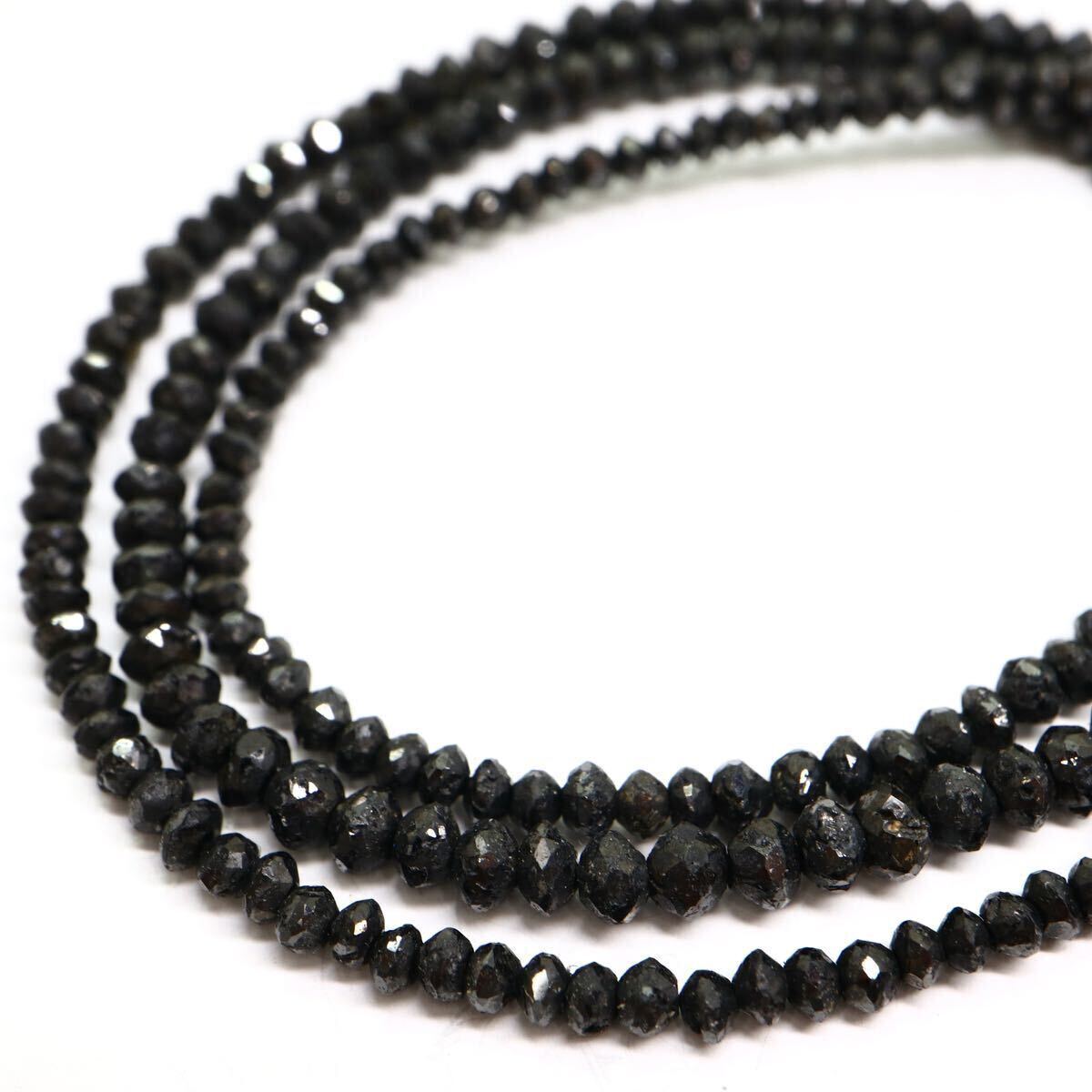 《K18WG 天然ブラックダイヤモンドネックレス》A 約4.9g 約44.5cm necklace black diamond ジュエリー jewelry DI0/EA0の画像4