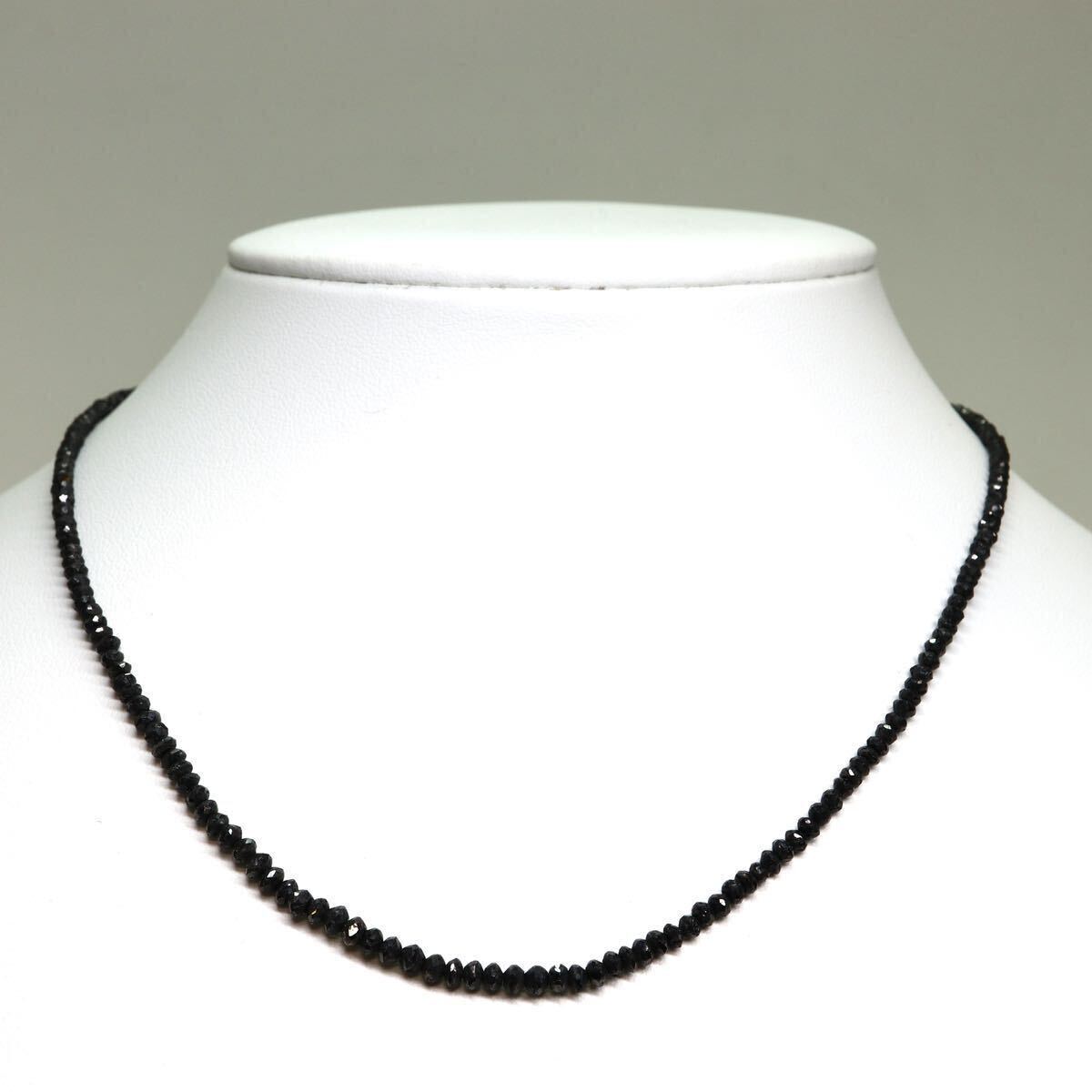 《K18WG 天然ブラックダイヤモンドネックレス》A 約4.9g 約44.5cm necklace black diamond ジュエリー jewelry DI0/EA0の画像2