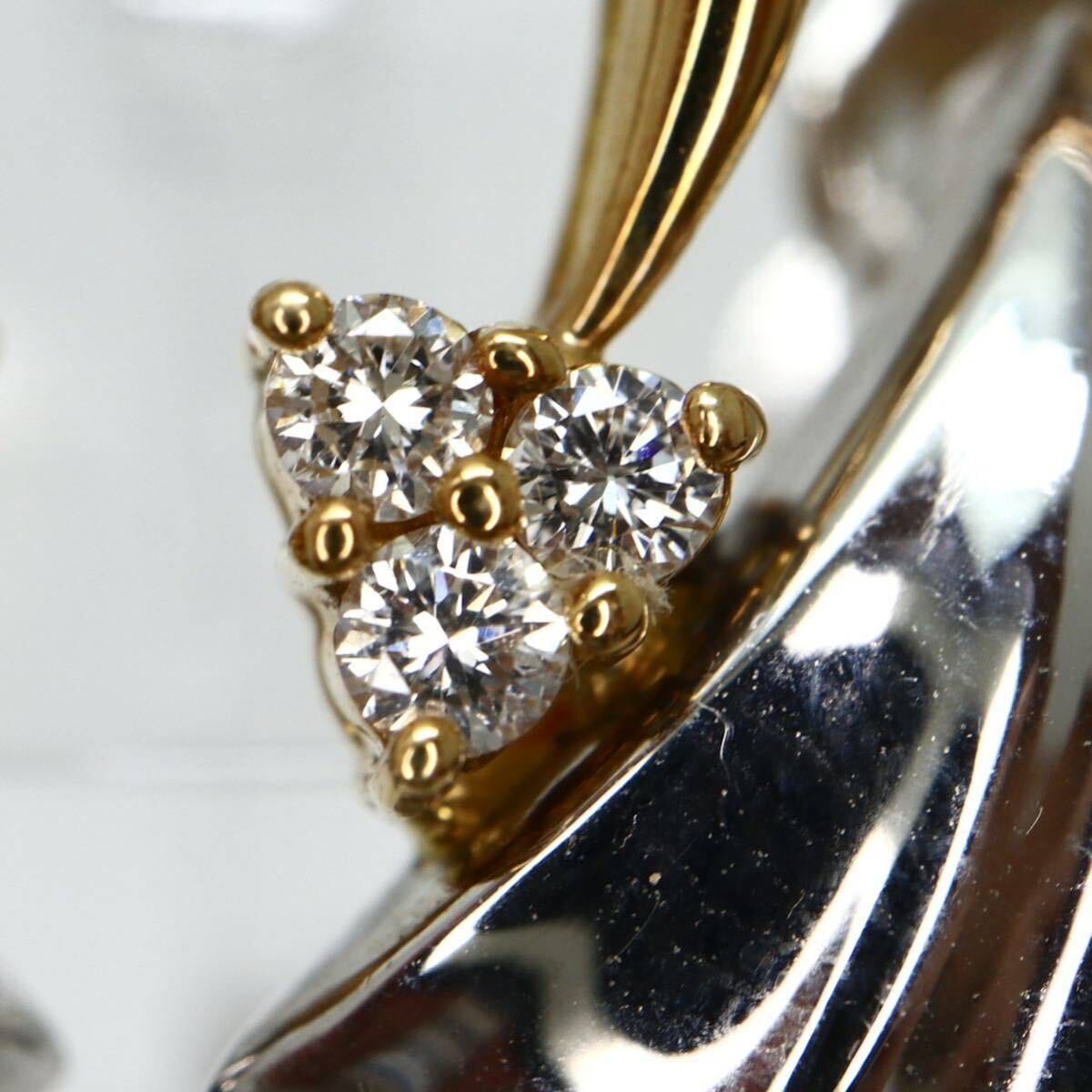 Jeunet(june) роскошный!!{K18/K18WG(750)/K14(585) натуральный бриллиант серьги }A * примерно 9.1g diamond ювелирные изделия jewelry earring EF2