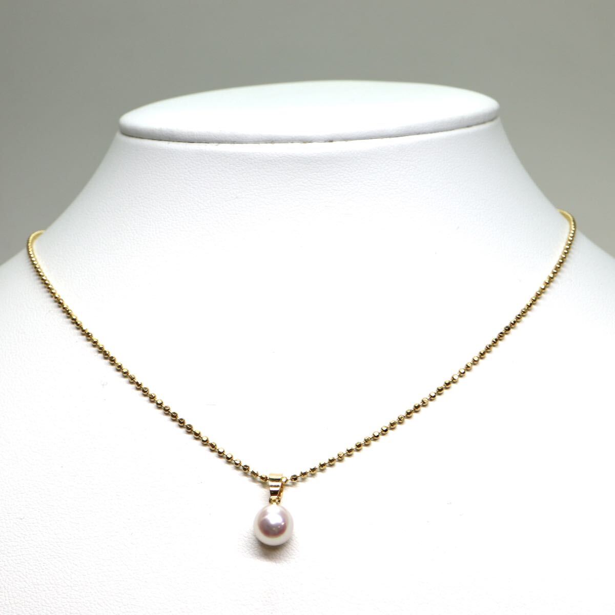 MIKIMOTO(ミキモト)《K18 アコヤ本真珠ネックレス》A 4.2g 約39.5cm pearl necklace パール jewelry EC3/EC4の画像3