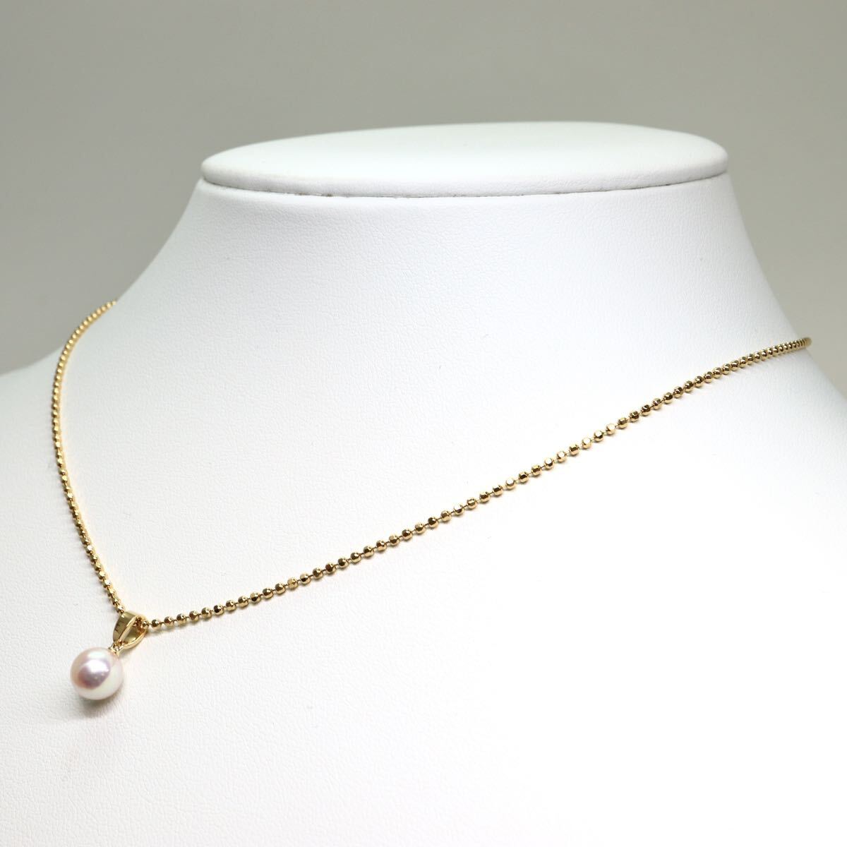 MIKIMOTO(ミキモト)《K18 アコヤ本真珠ネックレス》A 4.2g 約39.5cm pearl necklace パール jewelry EC3/EC4の画像4