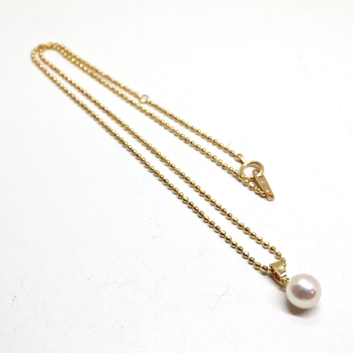 MIKIMOTO(ミキモト)《K18 アコヤ本真珠ネックレス》A 4.2g 約39.5cm pearl necklace パール jewelry EC3/EC4の画像5