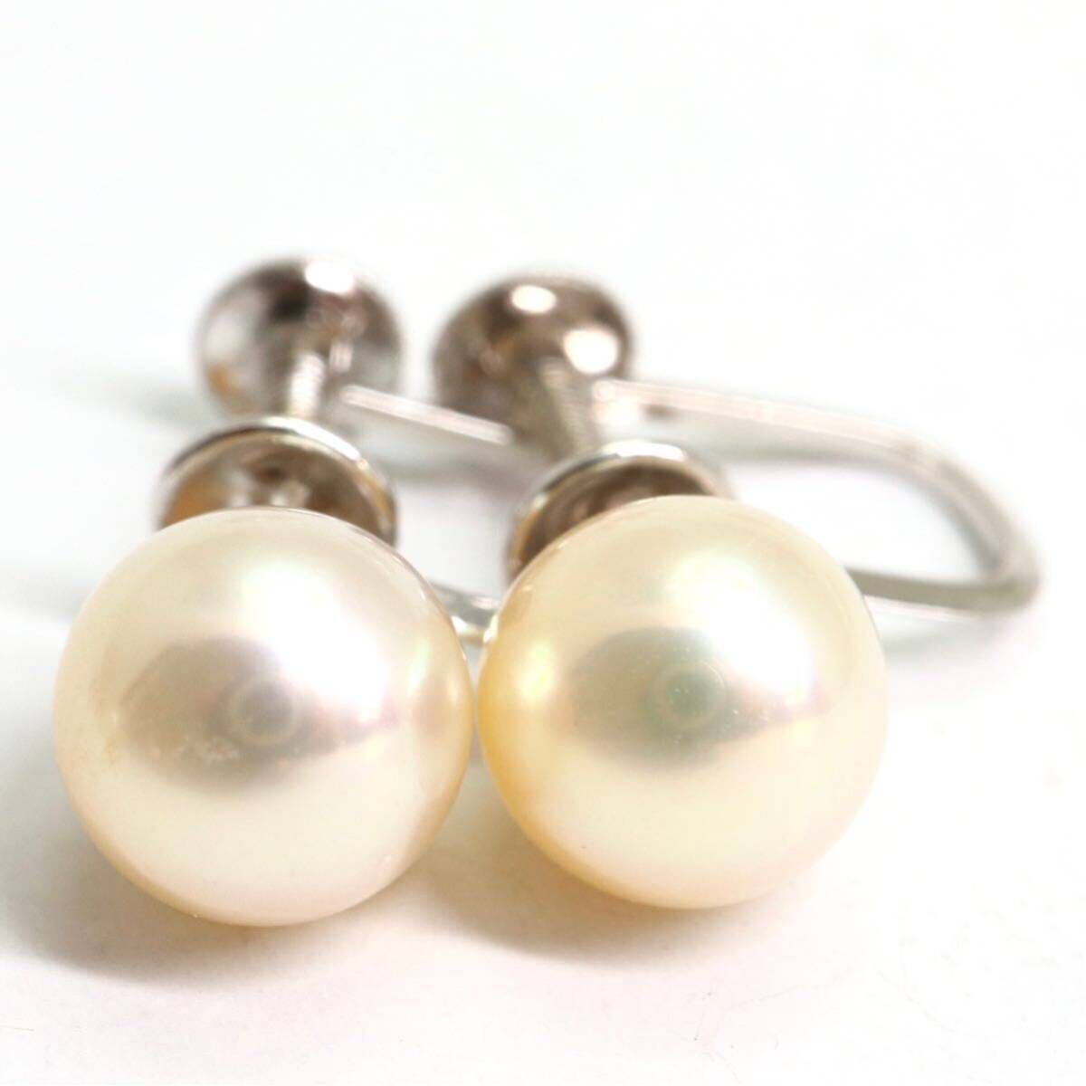 テリ良し!!《Pt900/K14WG アコヤ本真珠 イヤリング5点おまとめ》A 約9.9g パール pearl ジュエリー earring pierce jewelry EB3の画像4