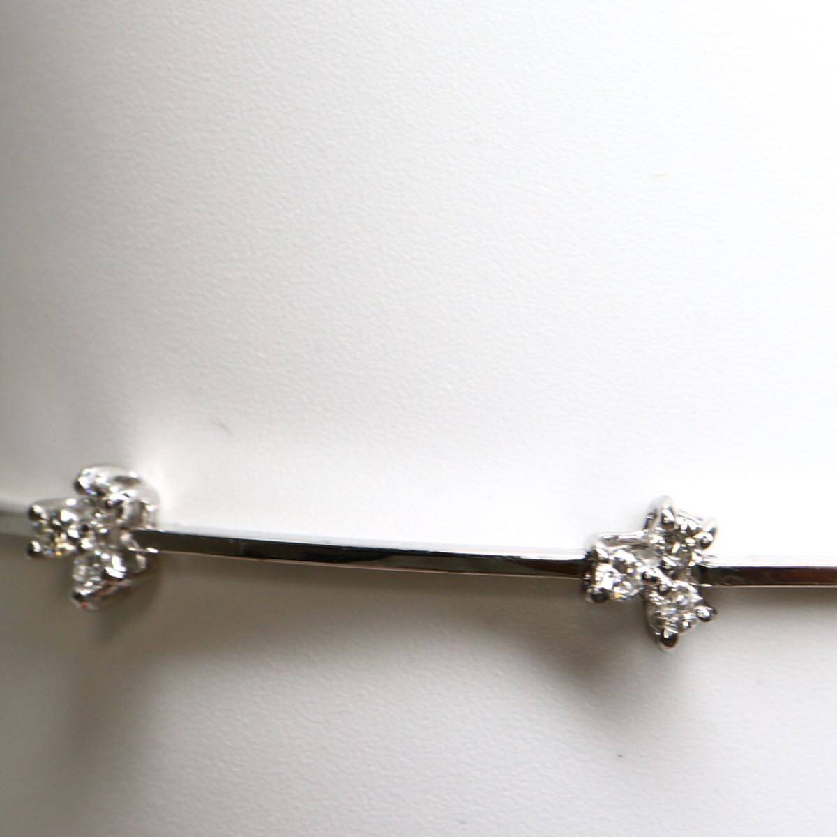 TASAKI(田崎真珠)《K18WG 天然ダイヤモンドブレスレット》A 3.7g 約18.5cm 0.24ct diamond necklace jewelry EA2/EA2