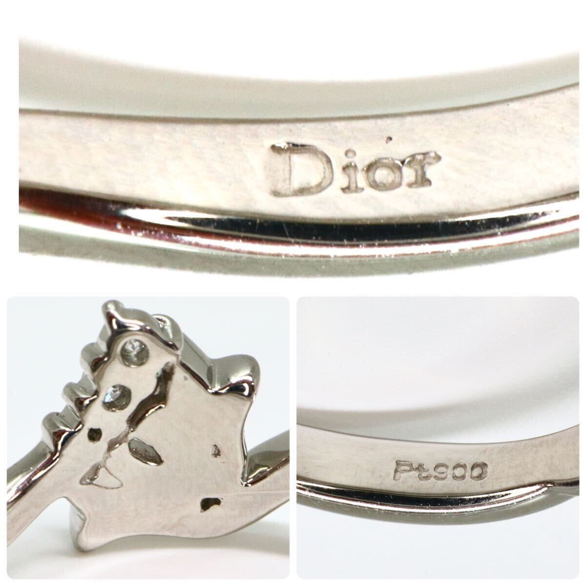 Christian Dior(ディオール)《Pt900 天然ダイヤモンドリング》 A ●約4.7g 約11号 指輪 ring diamond jewelry ジュエリー EB3/EB3_画像9