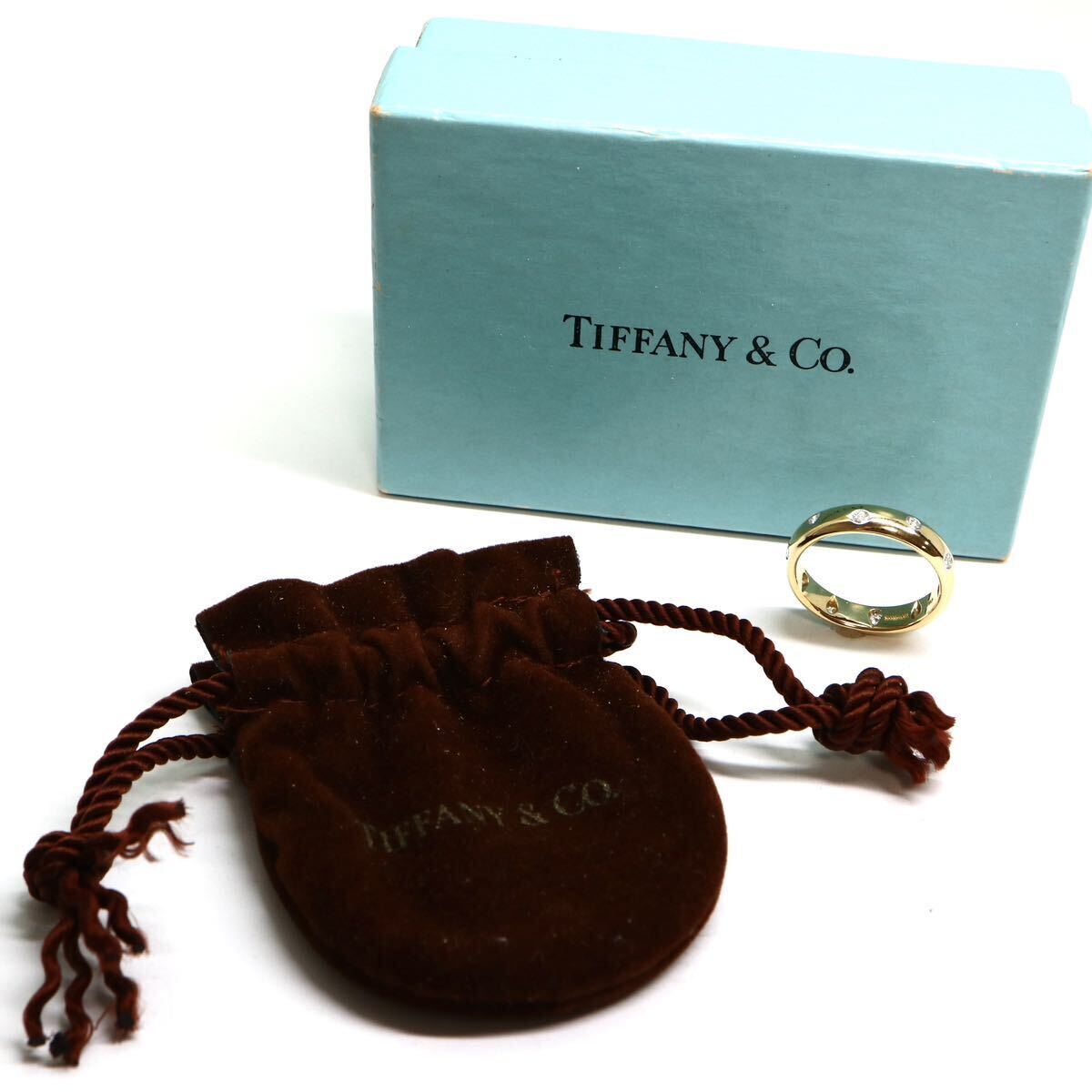 TIFFANY&Co.(ティファニー）箱付き!!《Pt950/K18(750) ドッツ リング》A 約4.7g 11号 ジュエリー ring 指輪 jewelry diamond EG0/EH5の画像2