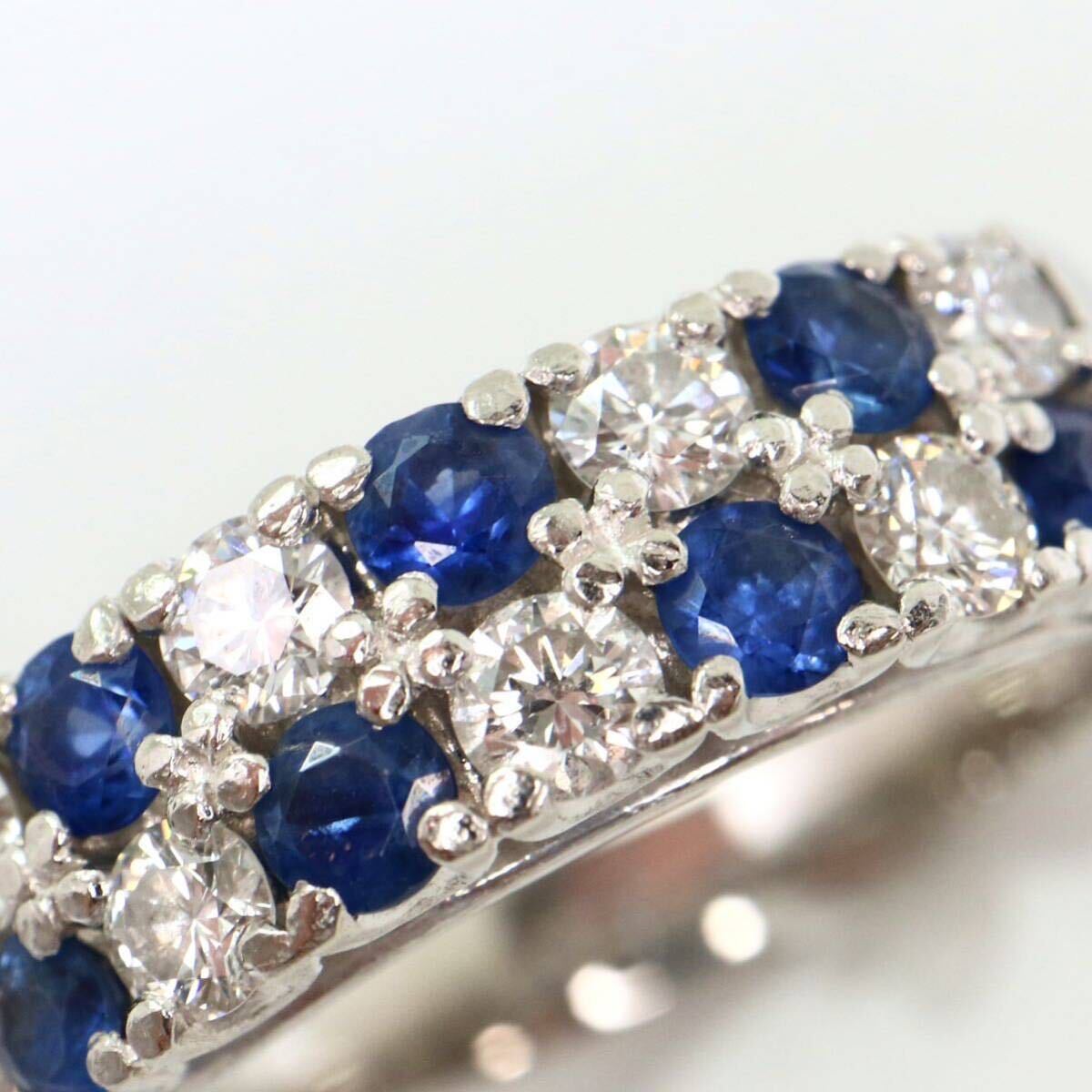 TASAKI(田崎真珠)箱/ソ付!!《Pt900 天然ダイヤモンド/天然サファイアリング》A 約6.9g 約10号 0.47ct diamond ring 指輪 jewelry ED3/EE3