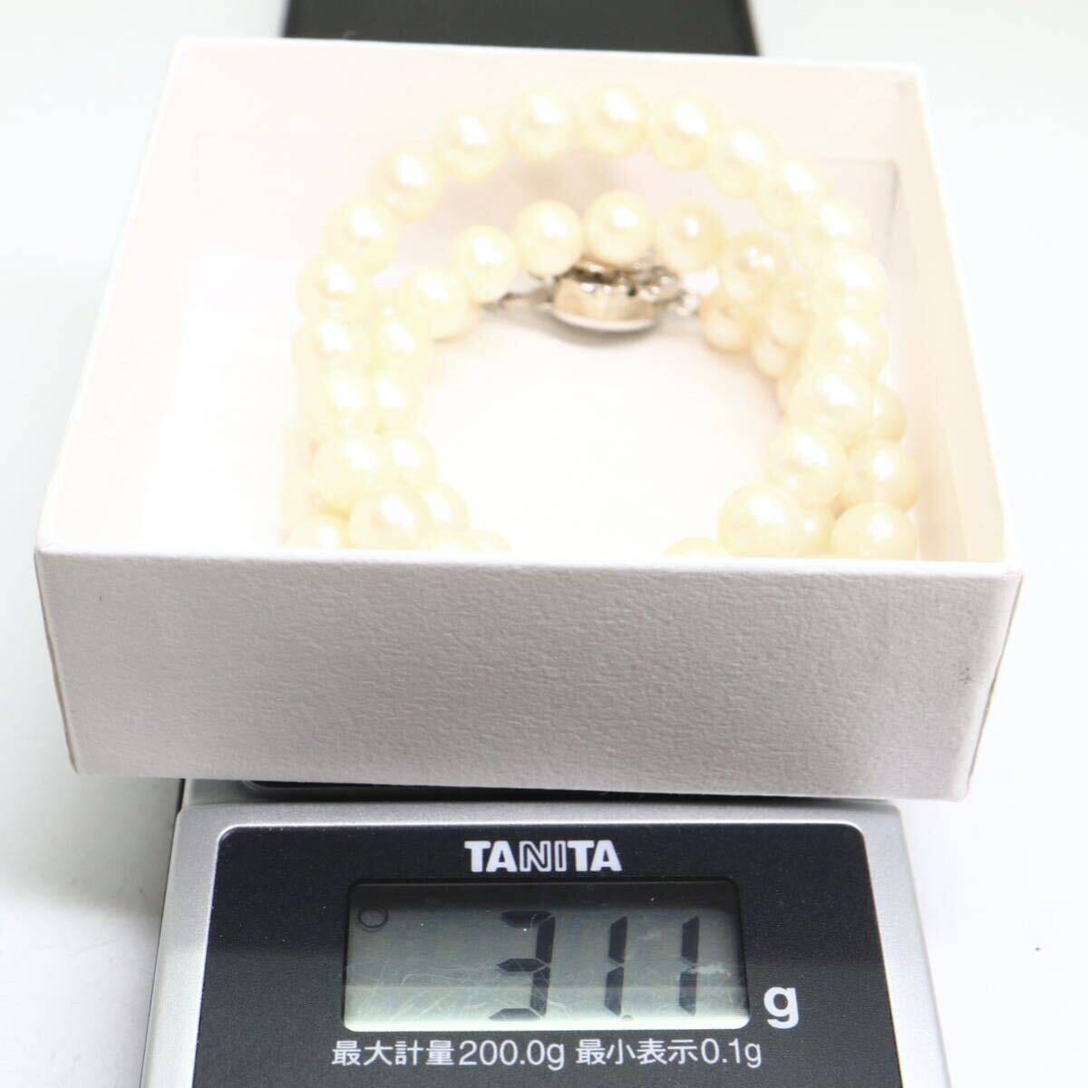 《アコヤ本真珠ネックレス》A 約6.5-7.0mm珠 31.1g 約43.5cm pearl necklace ジュエリー jewelry DB0/DC0の画像8