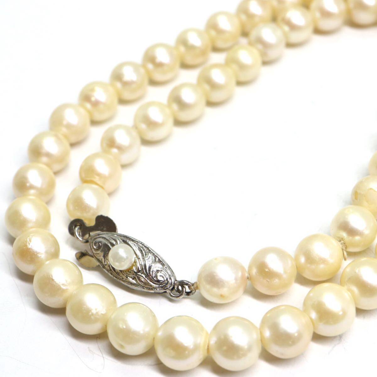 《アコヤ本真珠ネックレス》A 約6.0-6.5mm珠 21.0g 約37cm pearl necklace ジュエリー jewelry DB0/DBの画像1