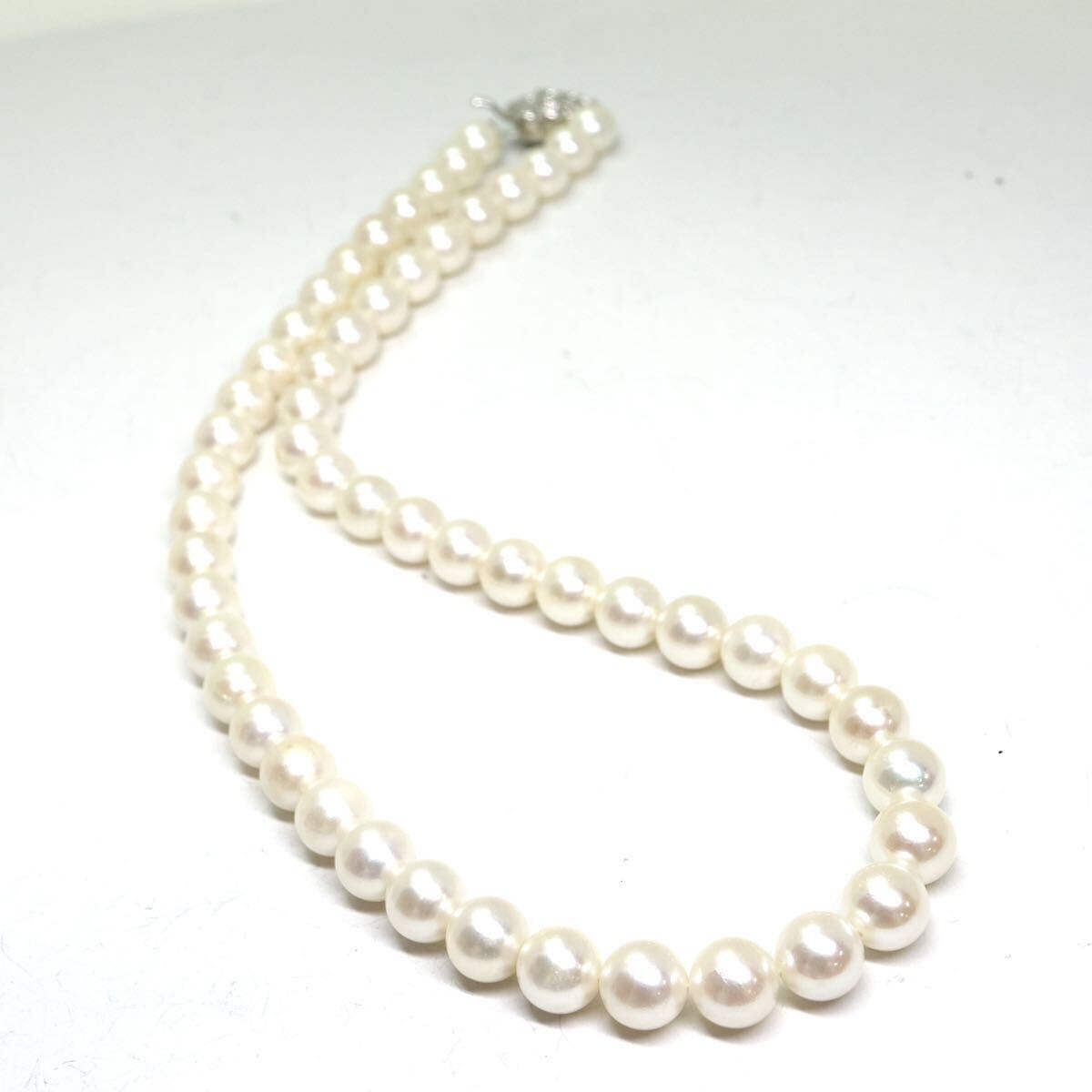 《本真珠ネックレス》A 約7.5-8.0mm珠 38.1g 約42cm pearl necklace ジュエリー jewelry EA0/EA0の画像5