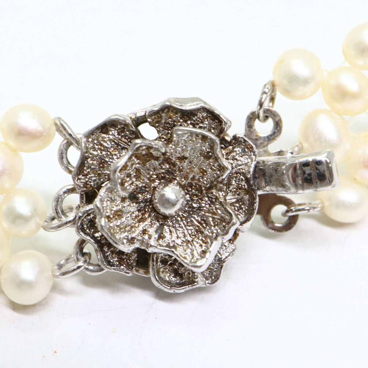 《本真珠3連ネックレス》A 42.2g 約51cm pearl necklace ジュエリー jewelry CH4/CH4の画像5