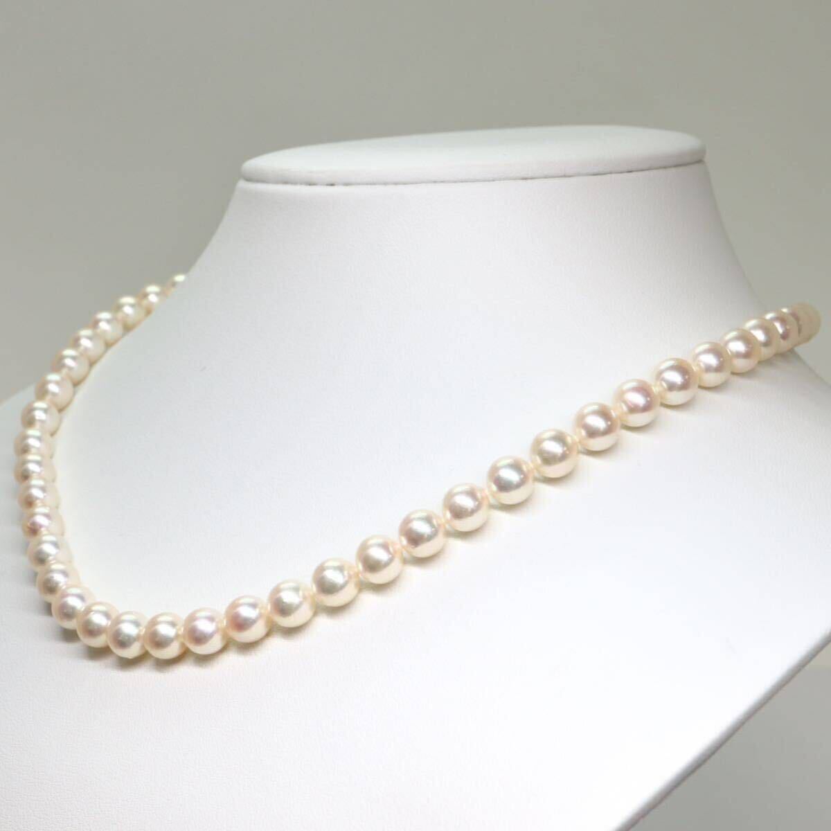 《アコヤ本真珠ネックレス》A 約7.0-7.5mm珠 33.3g 約43cm pearl necklace ジュエリー jewelry DC0/DC0の画像3