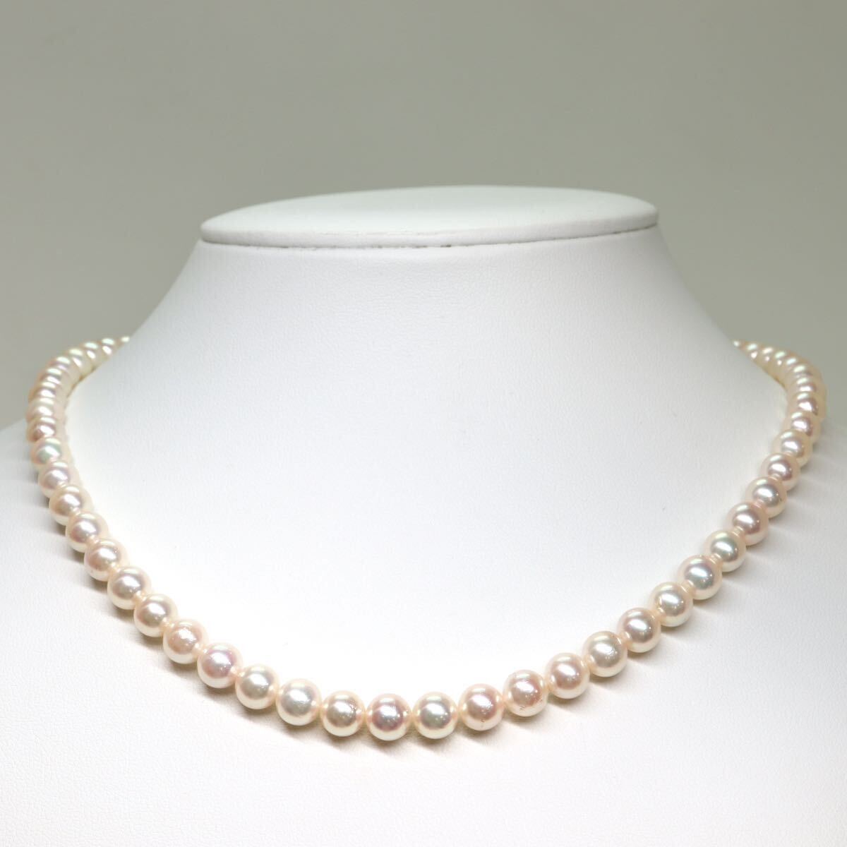 テリ良し!!《アコヤ本真珠ネックレス》A 約6.5-7.0mm珠 29.9g 約42.5cm pearl necklace ジュエリー jewelry CA0/DC0_画像2
