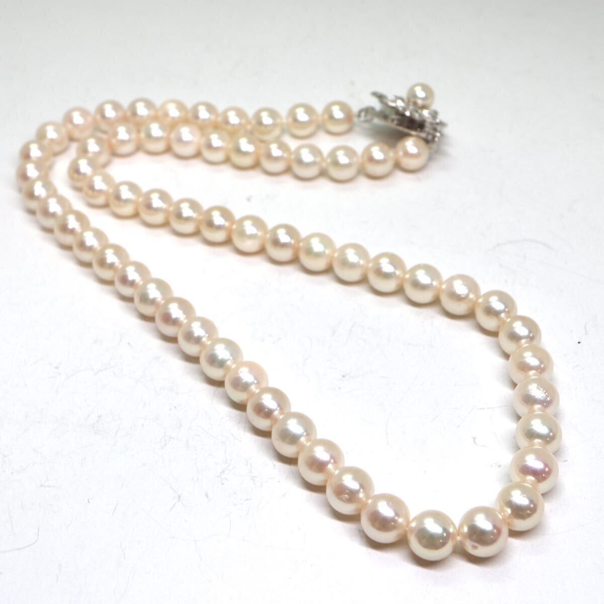 テリ良し!!《アコヤ本真珠ネックレス》A 約6.5-7.0mm珠 29.9g 約42.5cm pearl necklace ジュエリー jewelry CA0/DC0の画像5