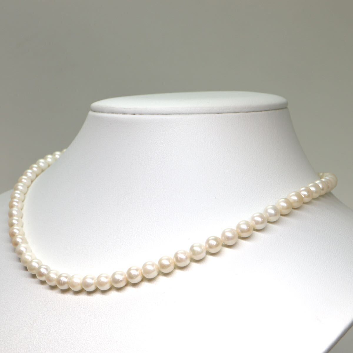《アコヤ本真珠ネックレス》A 約5.5-6.0mm珠 21.8g 約41.5cm pearl necklace ジュエリー jewelry DA0/DC0の画像3