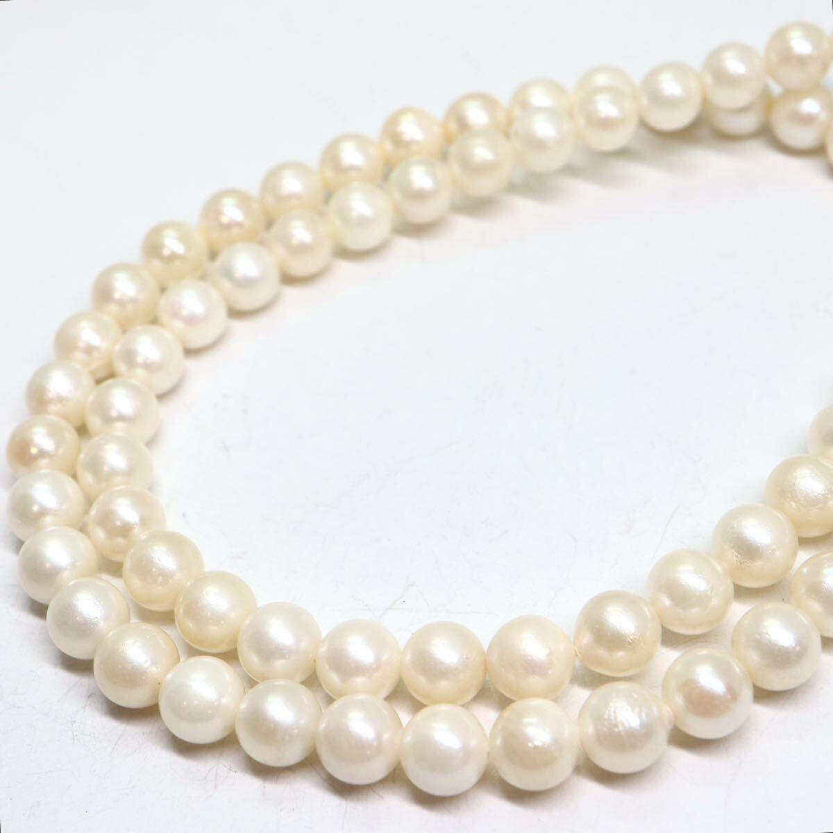 《アコヤ本真珠ネックレス》A 約5.5-6.0mm珠 21.8g 約41.5cm pearl necklace ジュエリー jewelry DA0/DC0の画像4