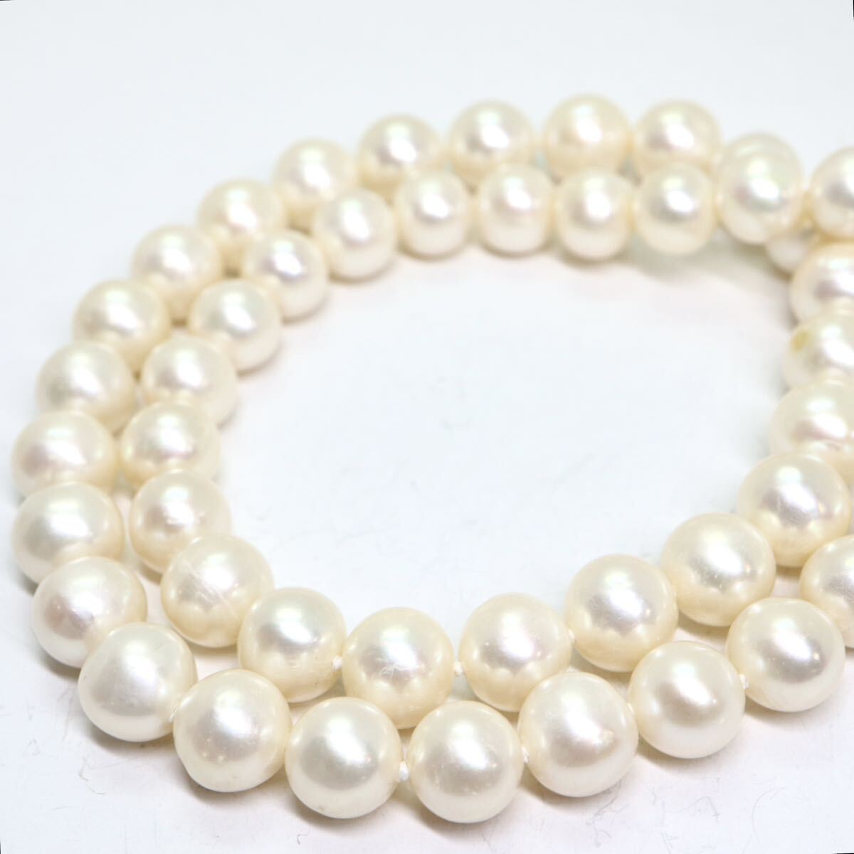 《本真珠ネックレス》A 約8.0-8.5mm珠 39.4g 約41cm pearl necklace ジュエリー jewelry DC4/DF8の画像4