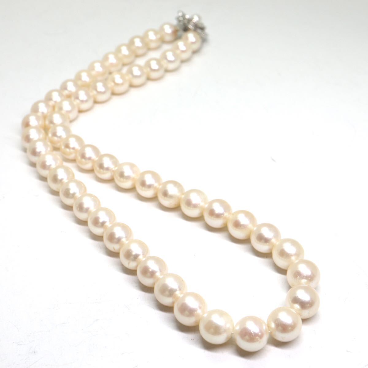 《アコヤ本真珠ネックレス》A 約8.0-8.5mm珠 43.8g 約42cm pearl necklace ジュエリー jewelry EA0/EA5の画像5