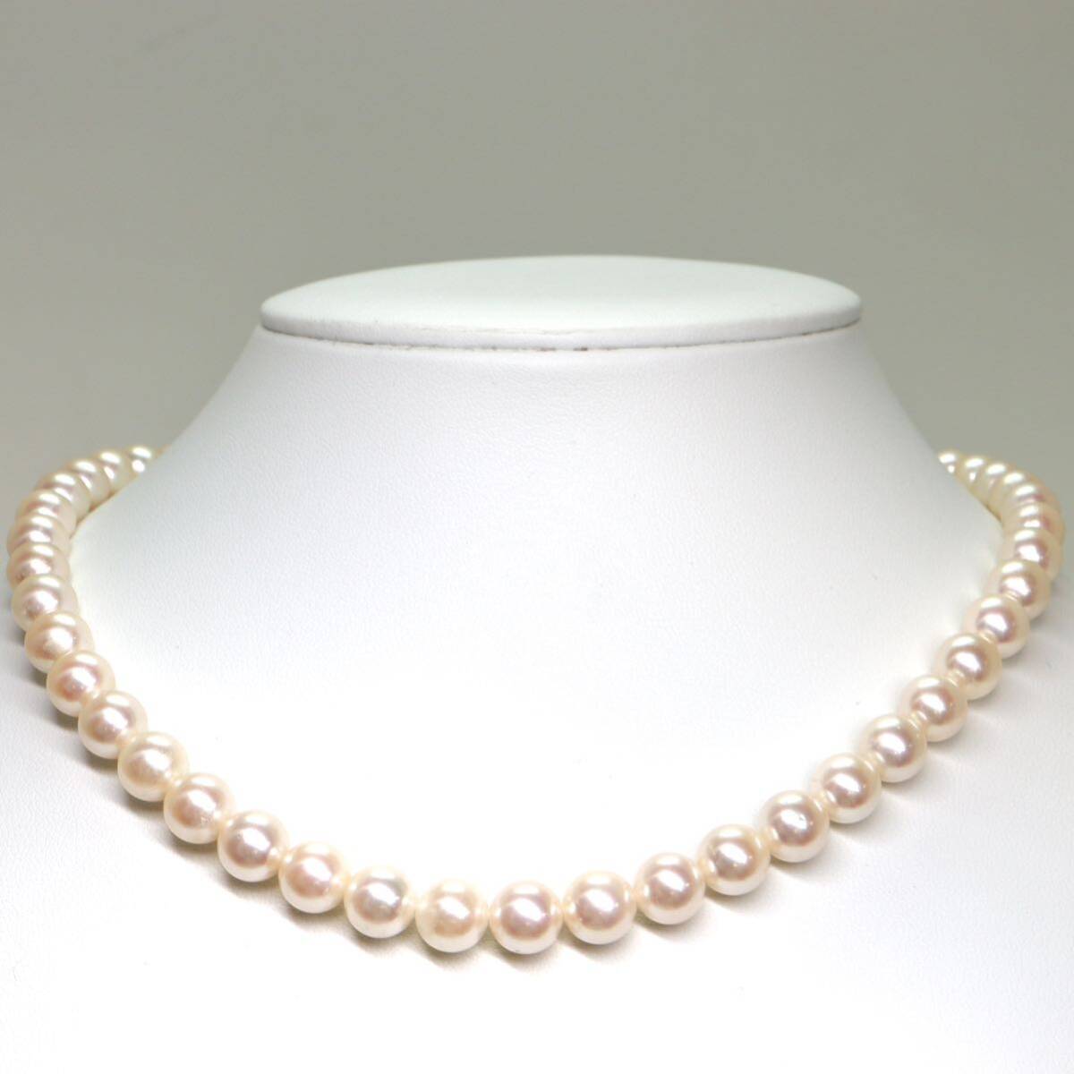 《アコヤ本真珠ネックレス》A 約8.0-8.5mm珠 43.8g 約42cm pearl necklace ジュエリー jewelry EA0/EA5の画像2