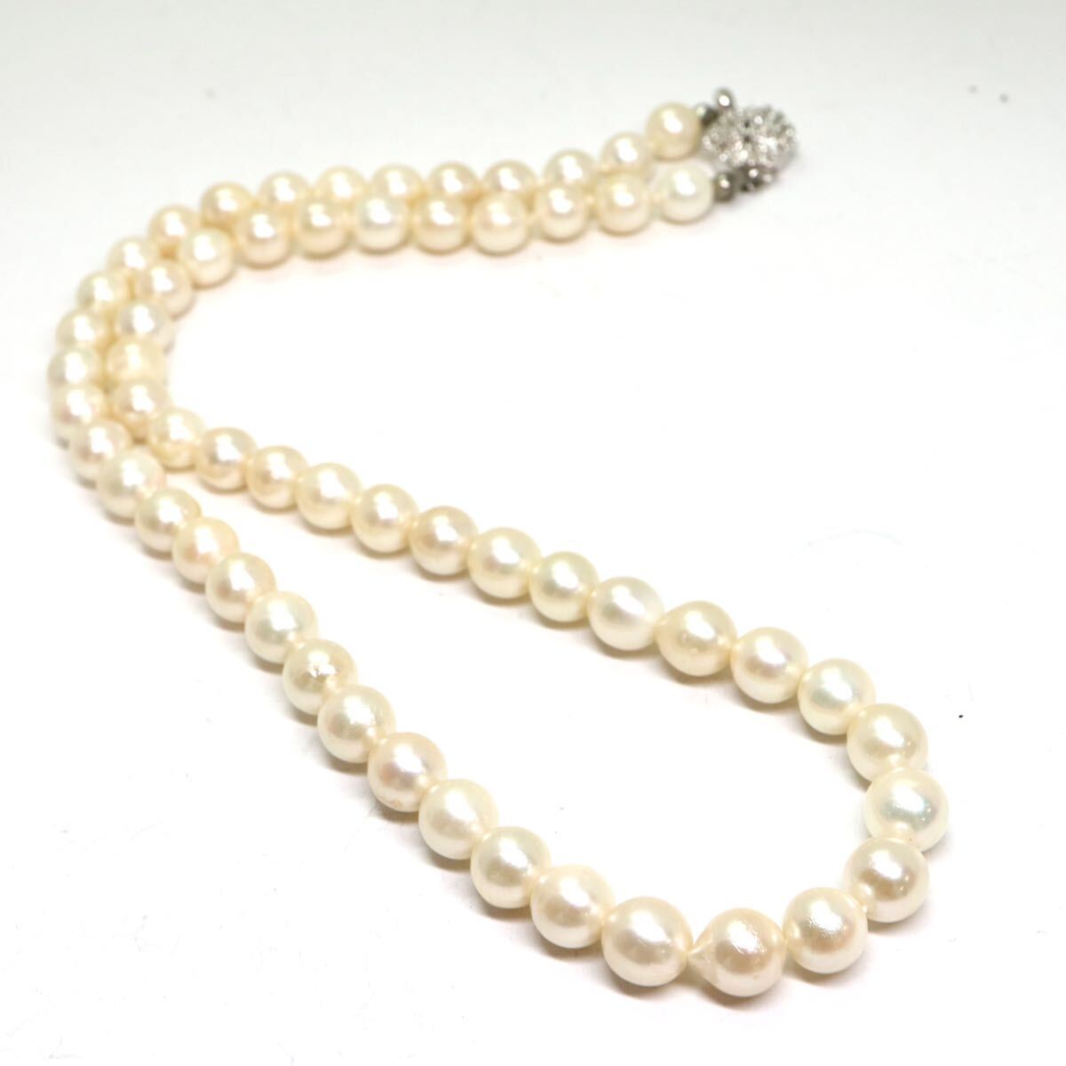 《アコヤ本真珠ネックレス》A 約7.0-7.5mm珠 34.4g 約45cm pearl necklace ジュエリー jewelry CG0/CG0の画像5