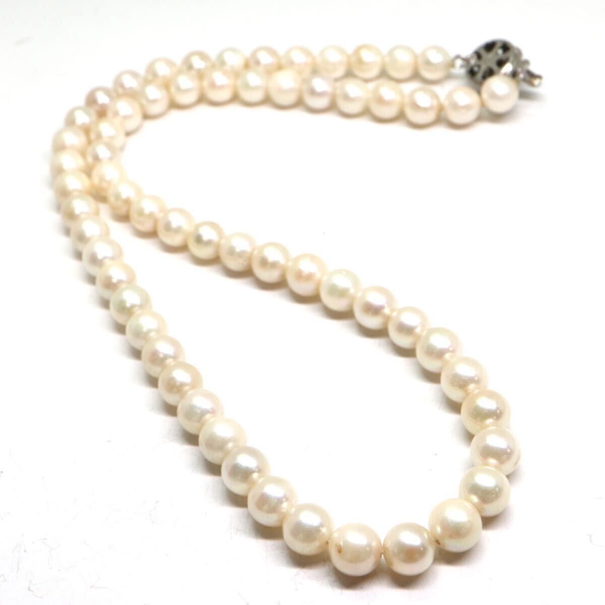 《アコヤ本真珠ネックレス》A 約6.5-7.0mm珠 28.5g 約41.5cm pearl necklace ジュエリー jewelry DA0/DA0の画像5