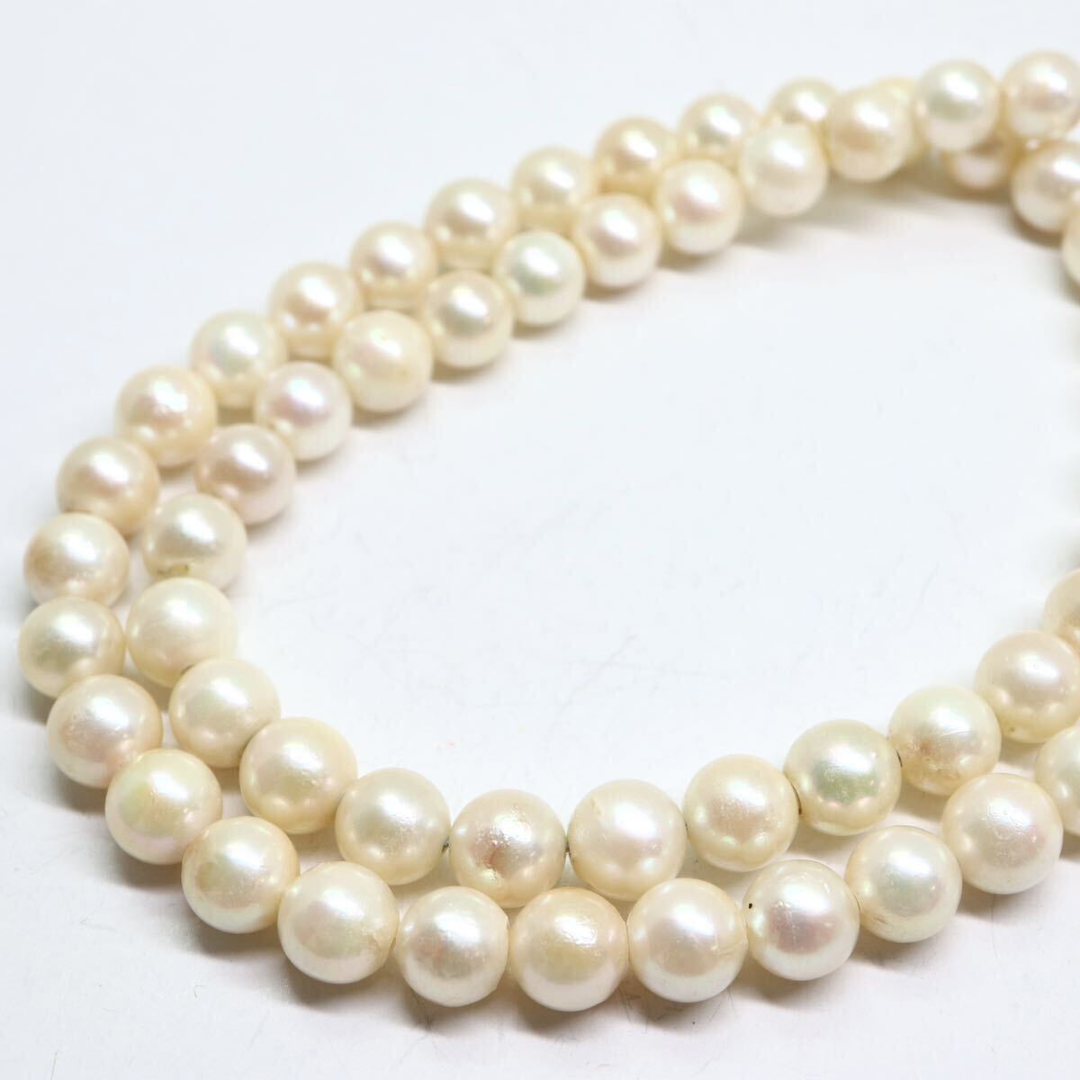 《アコヤ本真珠ネックレス》A 約6.5-7.0mm珠 28.5g 約41.5cm pearl necklace ジュエリー jewelry DA0/DA0の画像4