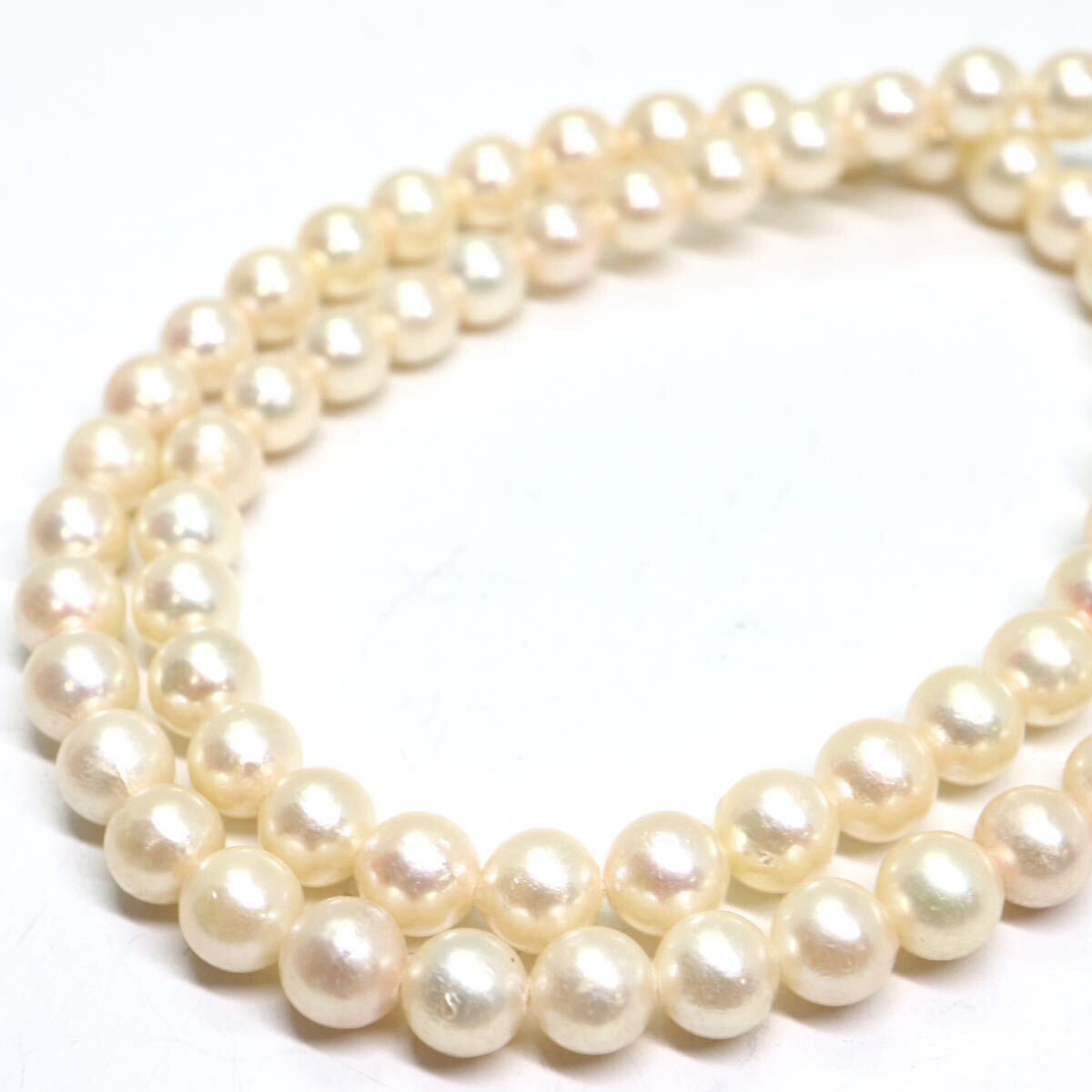 《アコヤ本真珠ネックレス》A 約6.0-6.5mm珠 24.2g 約41cm pearl necklace ジュエリー jewelry DB0/DC0の画像4