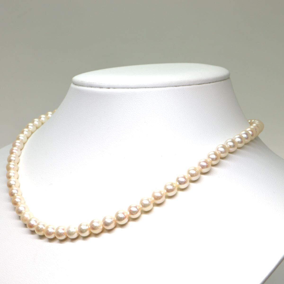 《アコヤ本真珠ネックレス》A 約6.0-6.5mm珠 24.2g 約41cm pearl necklace ジュエリー jewelry DB0/DC0の画像3