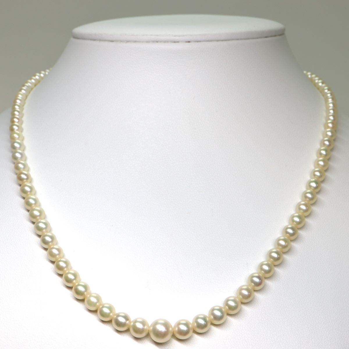 《アコヤ本真珠ネックレス》A 約3.5-7.5mm珠 14.9g 約44cm pearl necklace ジュエリー jewelry CC0/CC0の画像2