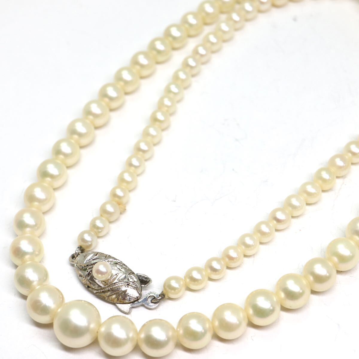 《アコヤ本真珠ネックレス》A 約3.5-7.5mm珠 14.9g 約44cm pearl necklace ジュエリー jewelry CC0/CC0の画像1