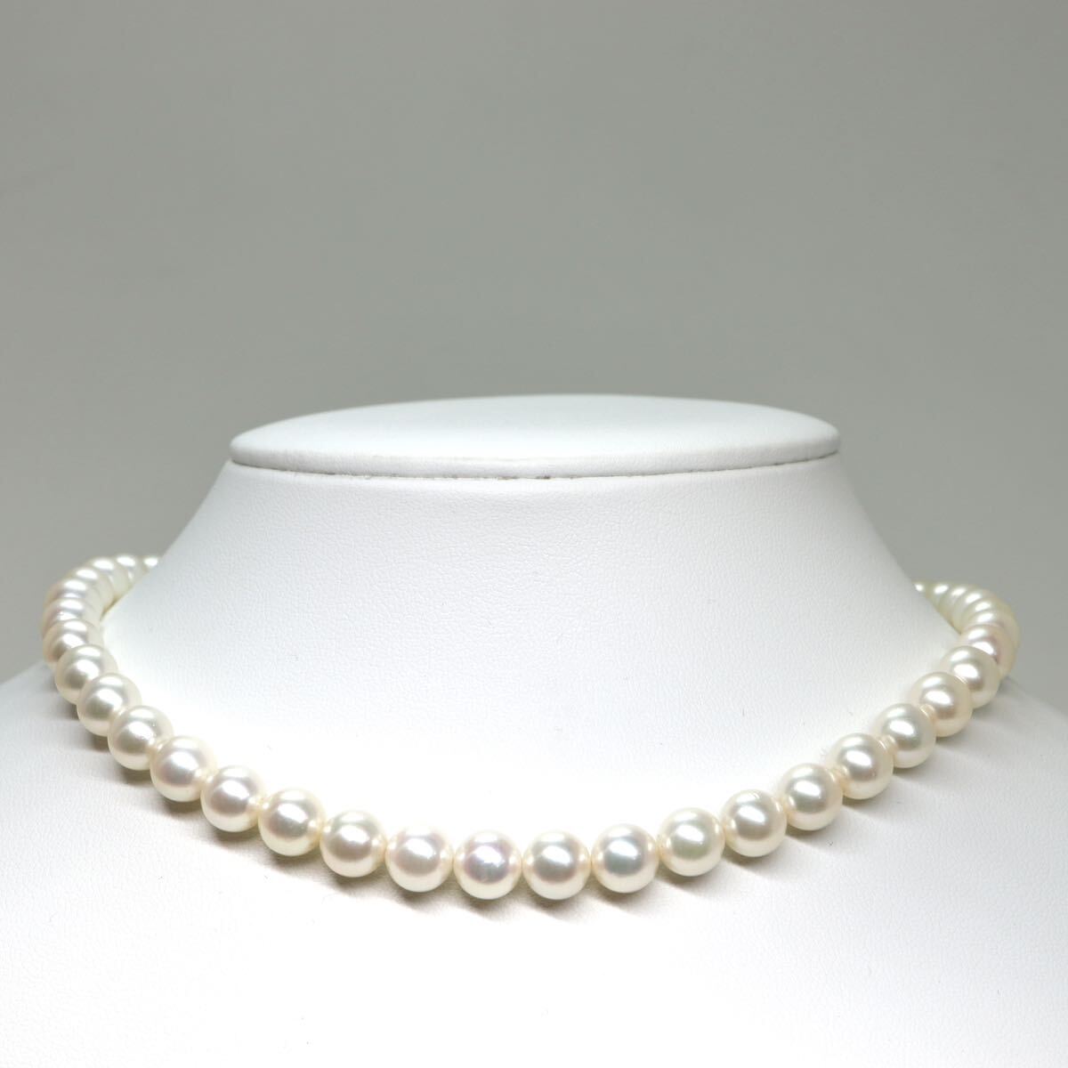 《K14 アコヤ本真珠ネックレス》A 約7.5-8.0mm珠 32.4g 約37.5cm pearl necklace ジュエリー jewelry DE0/DE0の画像2