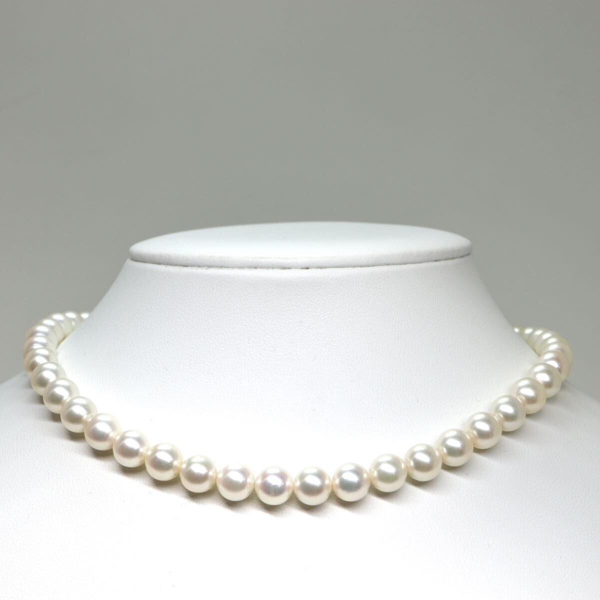 《K14 アコヤ本真珠ネックレス》A 約7.5-8.0mm珠 32.4g 約37.5cm pearl necklace ジュエリー jewelry DE0/DE0