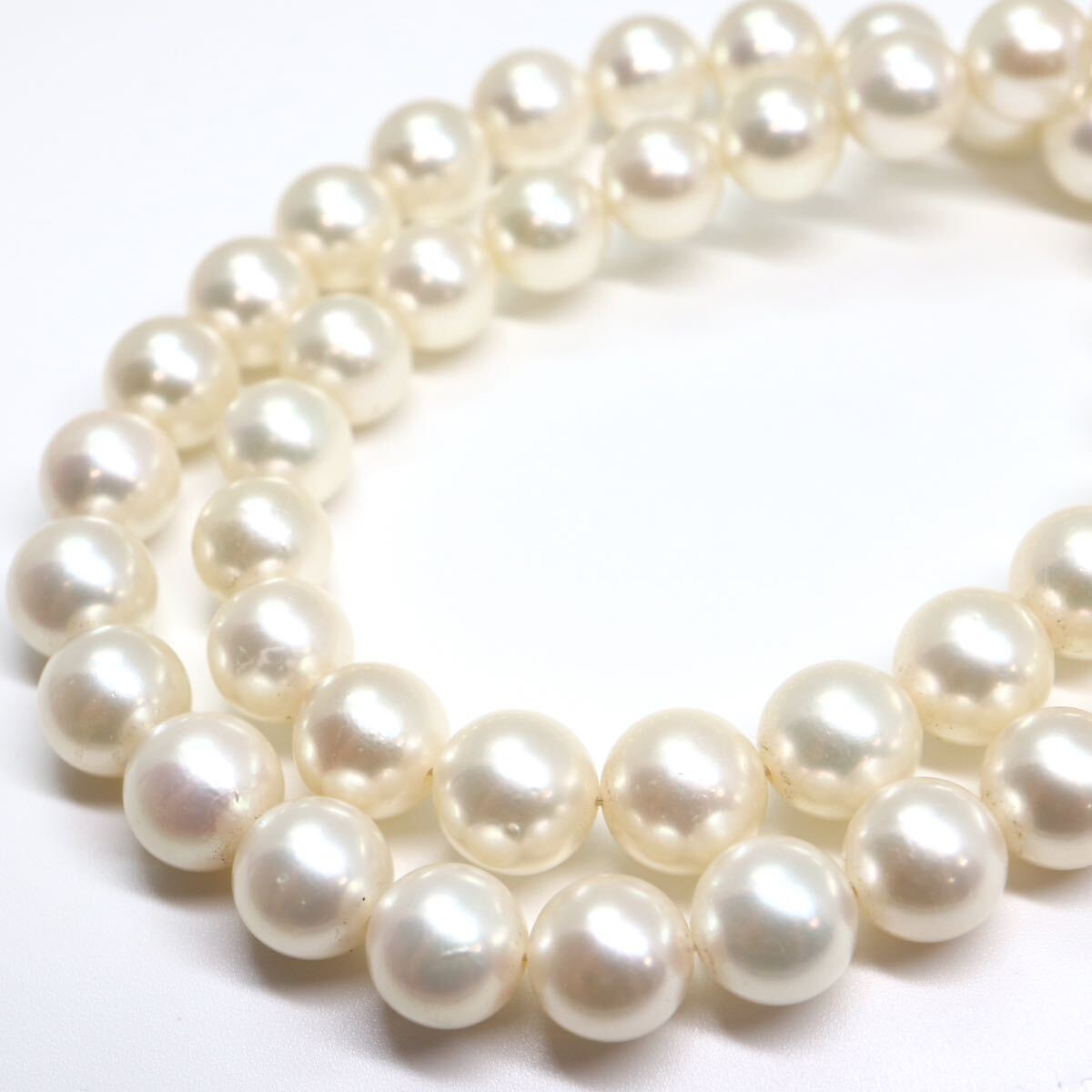 《K14 アコヤ本真珠ネックレス》A 約7.5-8.0mm珠 32.4g 約37.5cm pearl necklace ジュエリー jewelry DE0/DE0の画像4