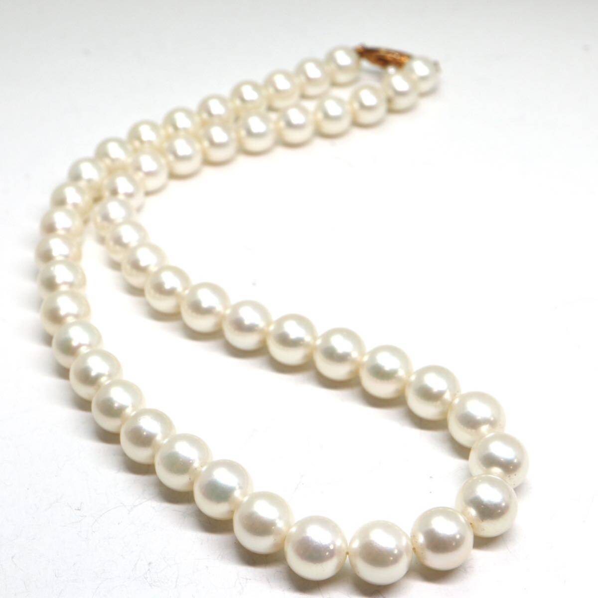 《K14 アコヤ本真珠ネックレス》A 約7.5-8.0mm珠 32.4g 約37.5cm pearl necklace ジュエリー jewelry DE0/DE0
