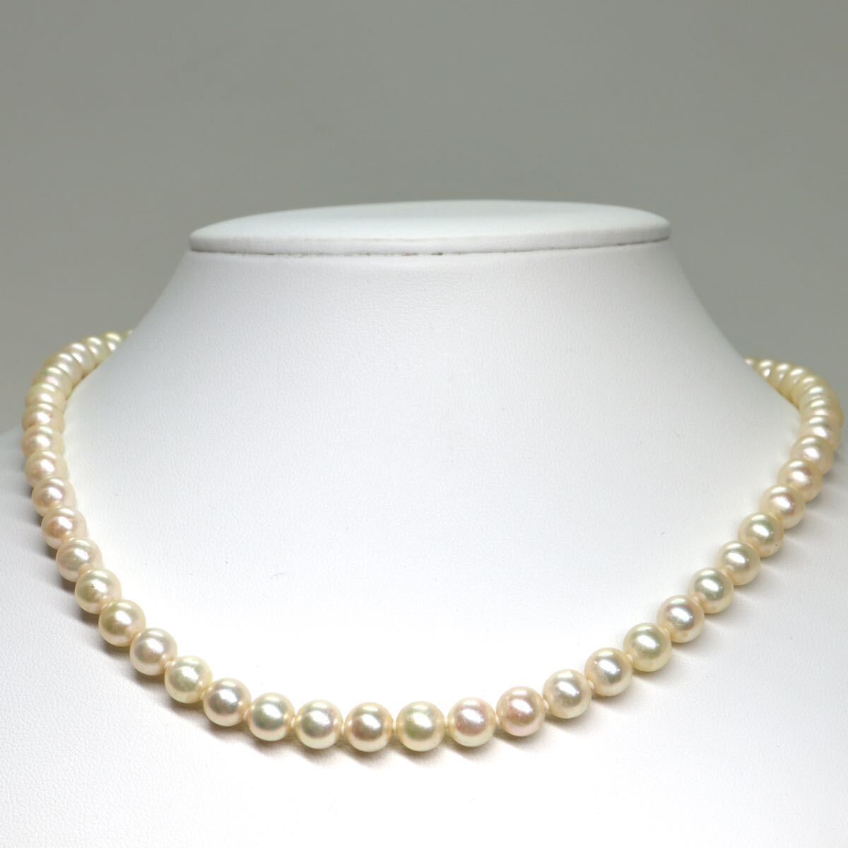 《アコヤ本真珠ネックレス》A 約6.5-7.0mm珠 29.4g 約42cm pearl necklace ジュエリー jewelry DB0/DB0の画像2