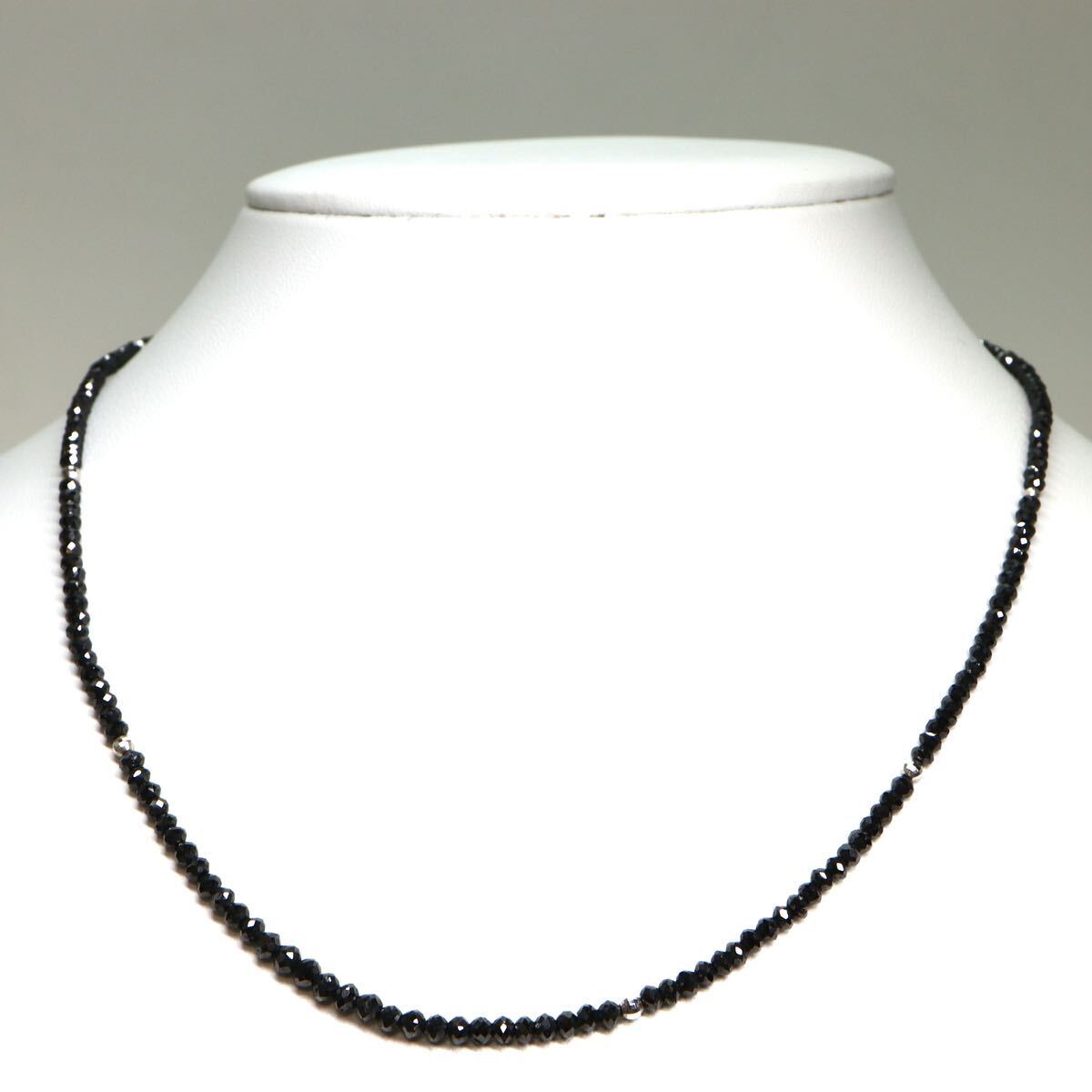 21.80ct!!《K18WG 天然ブラックダイヤモンドネックレス》A 約5.7g 約43.5cm necklace black diamond ジュエリー jewelry EA2/EB0の画像2