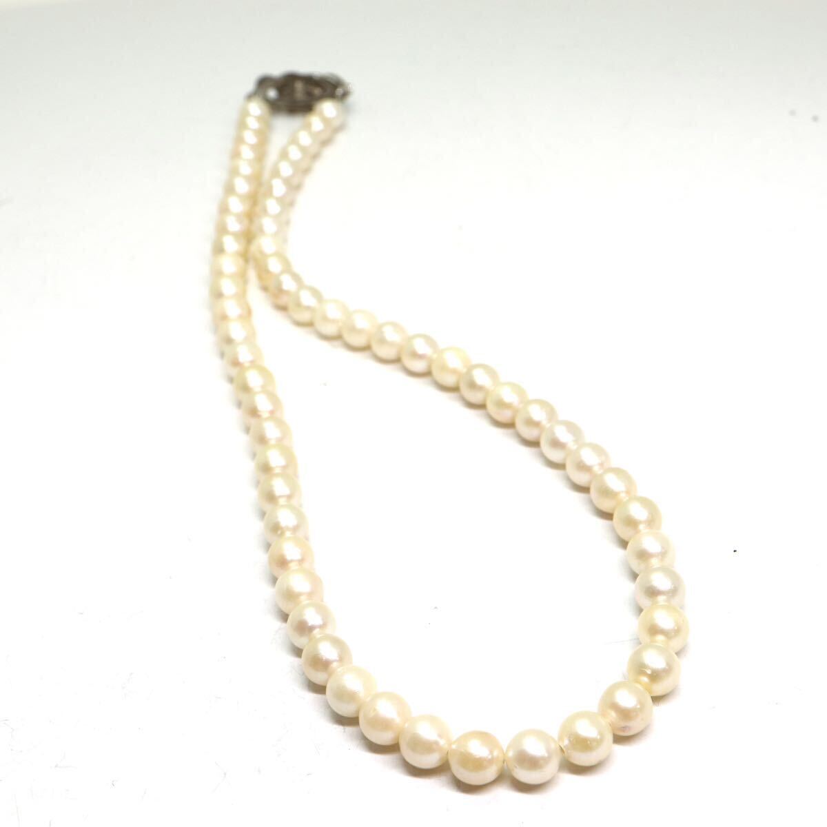 《アコヤ本真珠ネックレス》A 約6.0-6.5mm珠 22.0g 約39cm pearl necklace ジュエリー jewelry DB0/DBの画像5