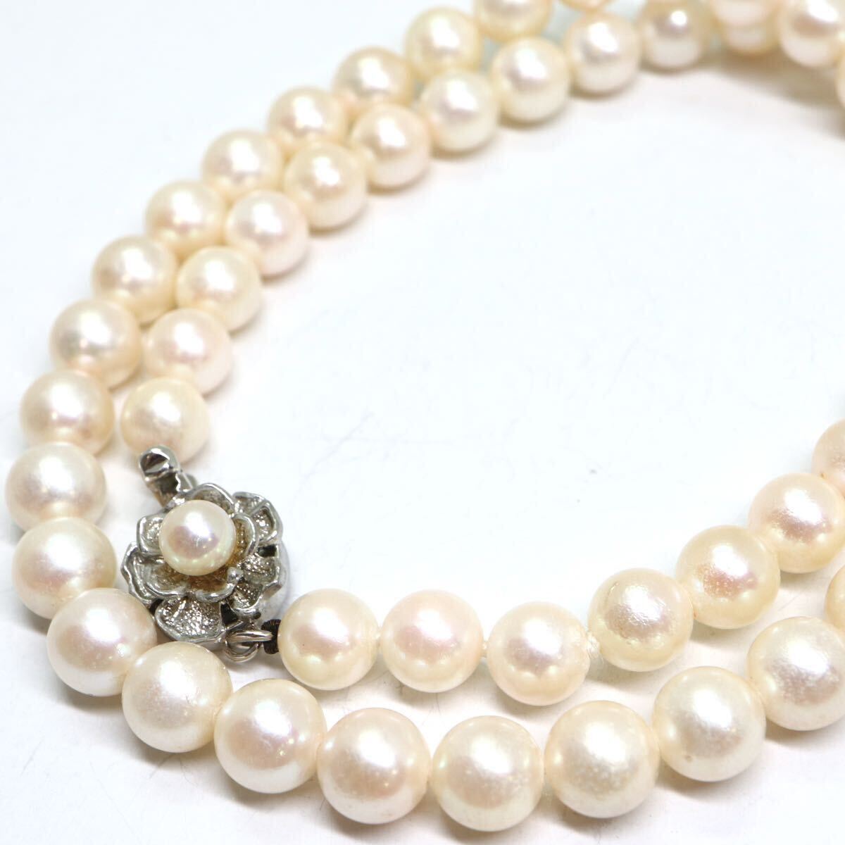 《アコヤ本真珠ネックレス》A 約6.5-7.0mm珠 27.3g 約40cm pearl necklace ジュエリー jewelry CE5/CE5の画像1