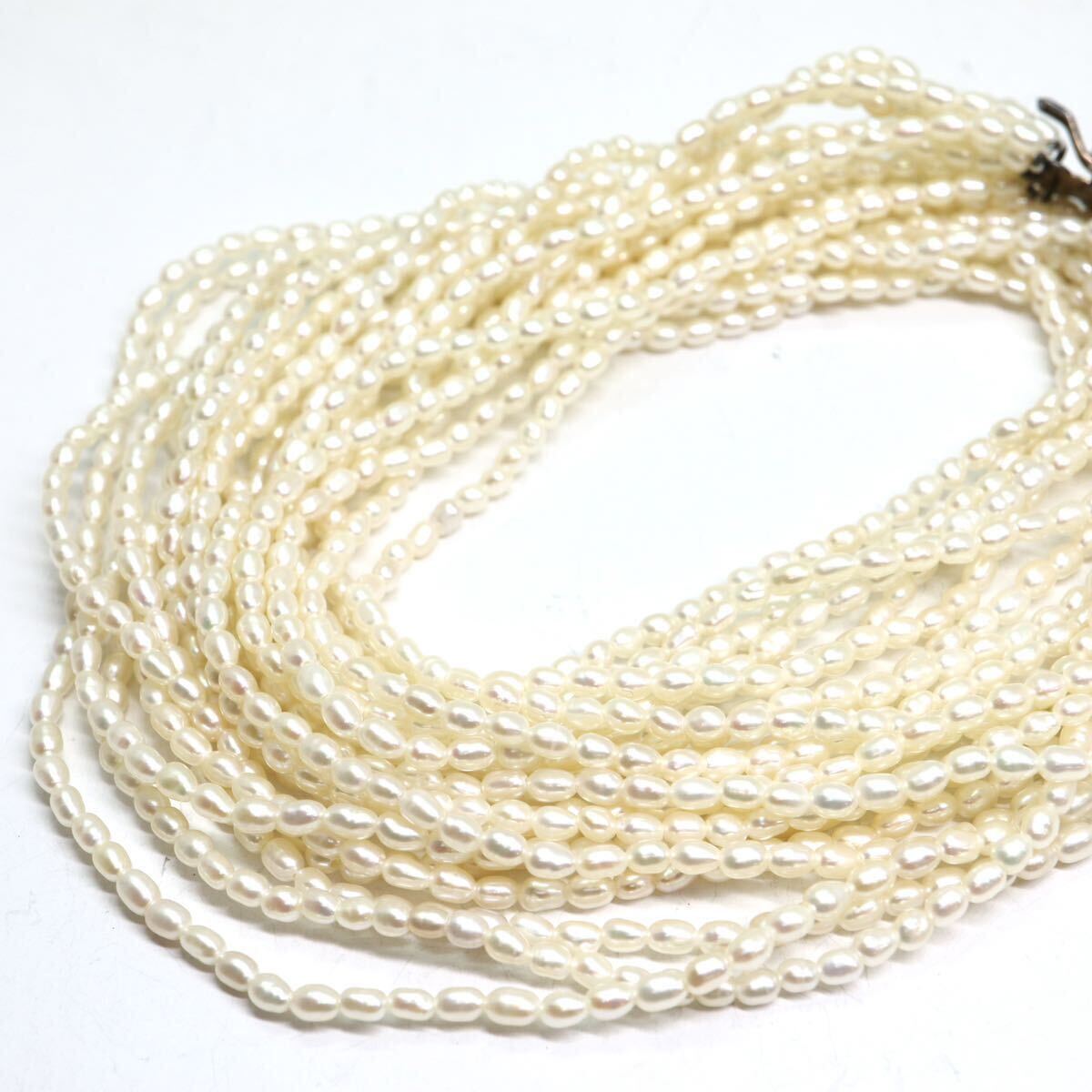 《アコヤ本真珠3連ネックレス》A 約37.6g 約44cm pearl necklace ケシパール ジュエリー jewelry CC0/CC0