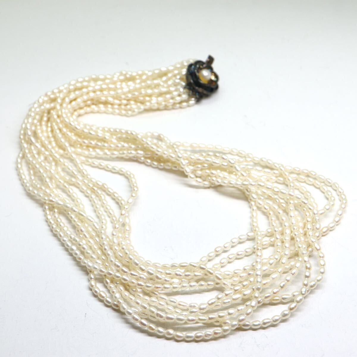 《アコヤ本真珠3連ネックレス》A 約37.6g 約44cm pearl necklace ケシパール ジュエリー jewelry CC0/CC0の画像5