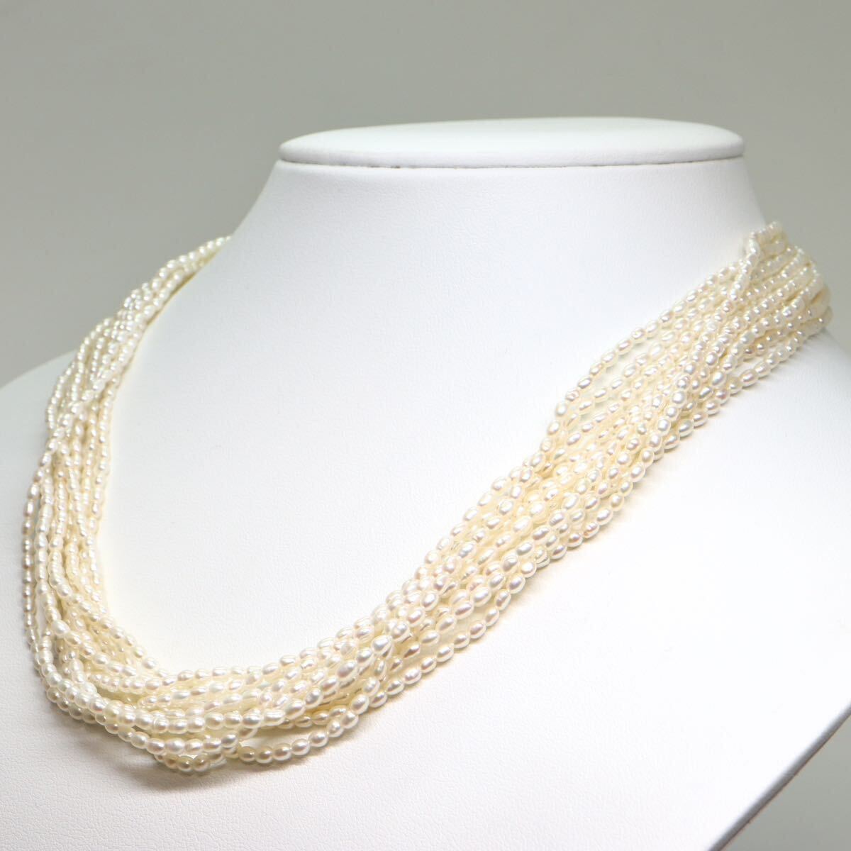 《アコヤ本真珠3連ネックレス》A 約37.6g 約44cm pearl necklace ケシパール ジュエリー jewelry CC0/CC0の画像3