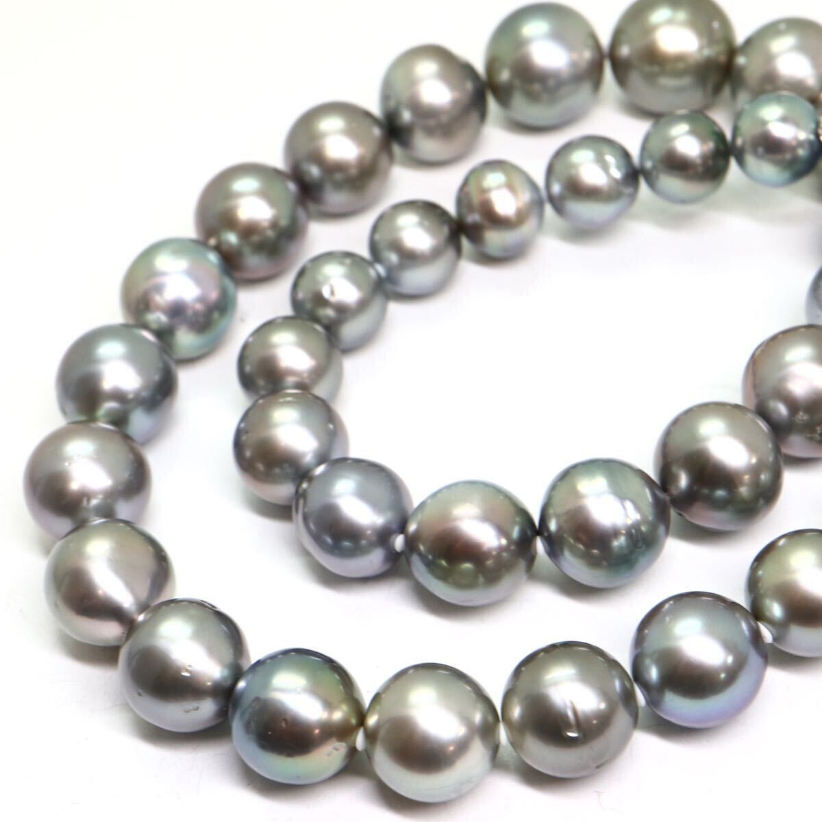 鑑別書付き!!《南洋黒蝶真珠ネックレス》A 約9.0-14.5mm珠 89.6g 約45cm pearl necklace ジュエリー jewelry EC0/EC0の画像6