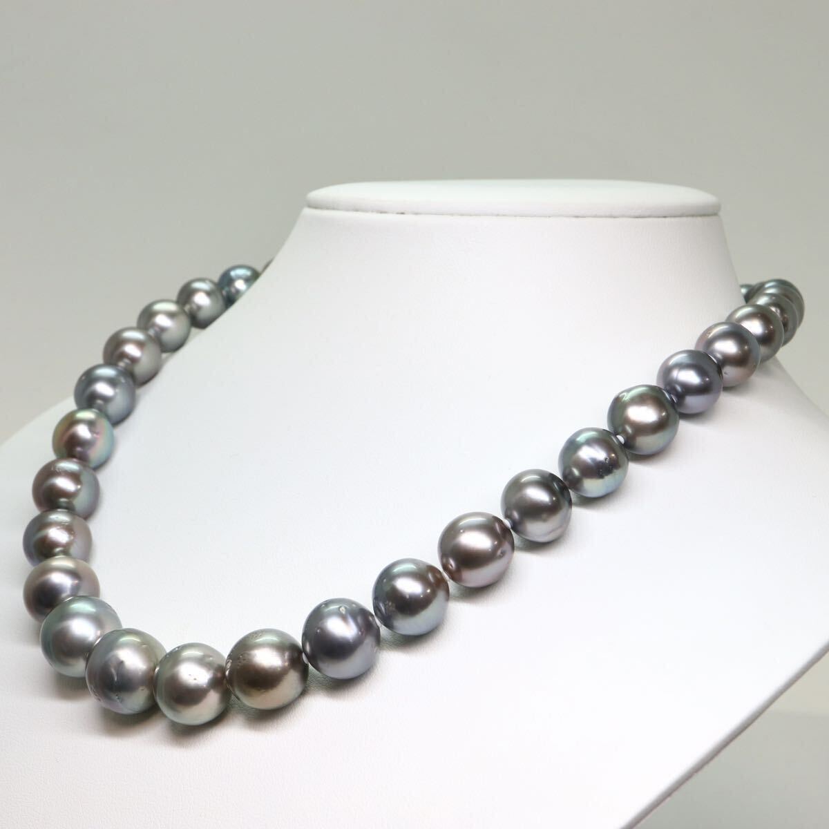 鑑別書付き!!《南洋黒蝶真珠ネックレス》A 約9.0-14.5mm珠 89.6g 約45cm pearl necklace ジュエリー jewelry EC0/EC0の画像3