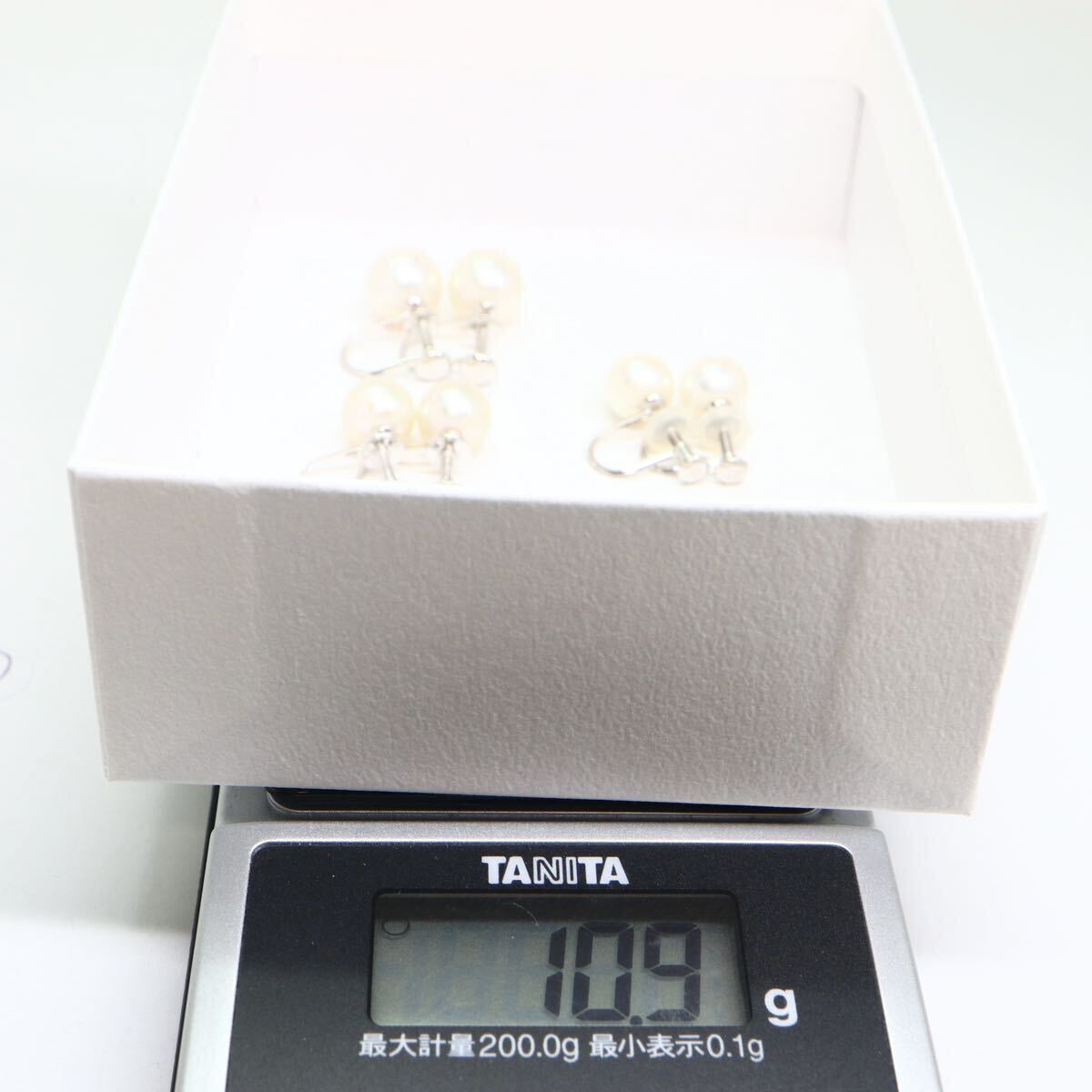《K14WG アコヤ本真珠 イヤリング5点おまとめ》A 約10.9g パール pearl earring pierce jewelry ジュエリー EC2の画像10